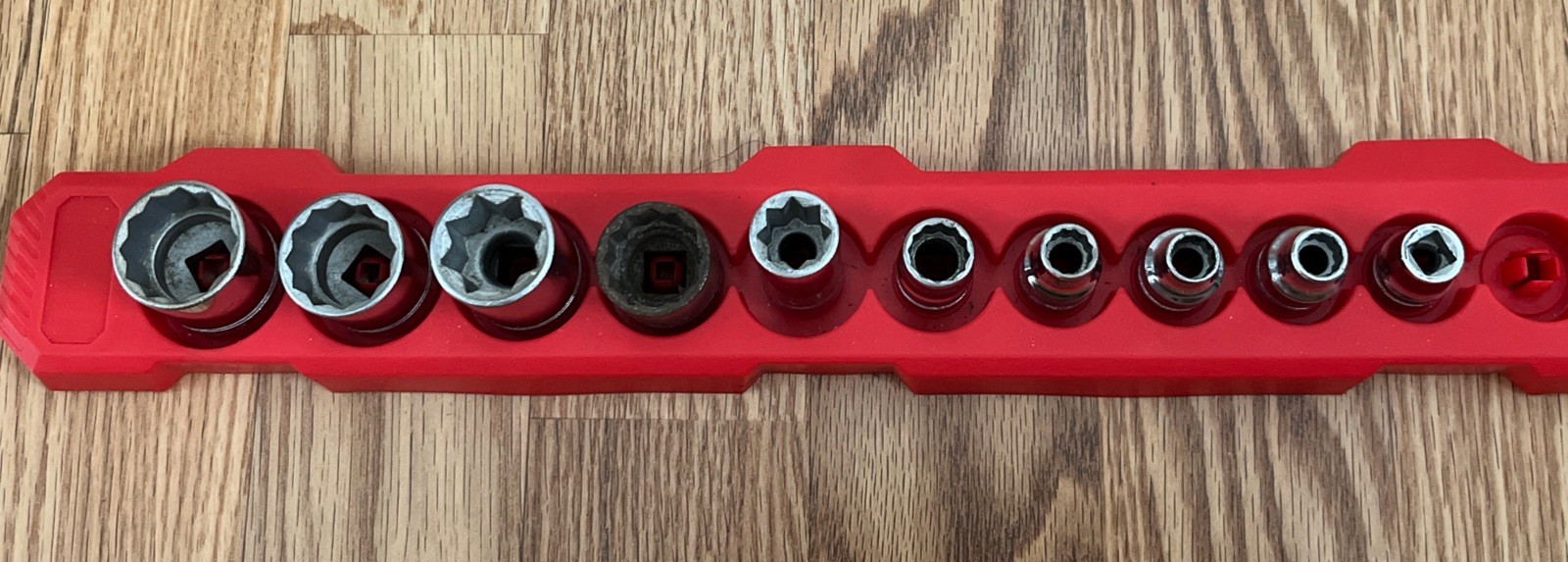 10 Pc Vintage Williams 3/8″ Drive SAE Socket Set USA 5/16” – 7/8” W/ Holder READ