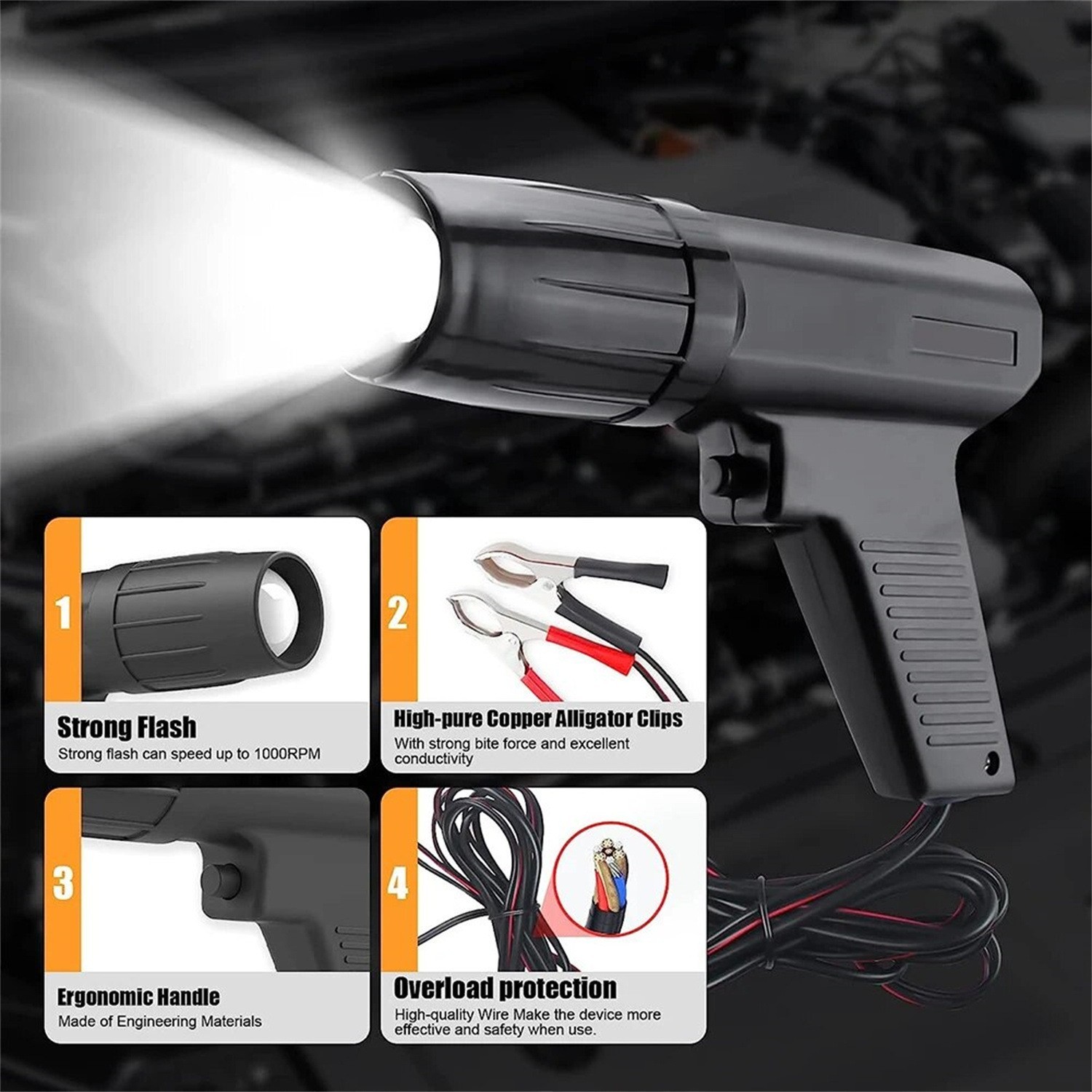 Car Motorcycle Engine Ignition Timing Light 12V Strobe Lamp Repair Tools