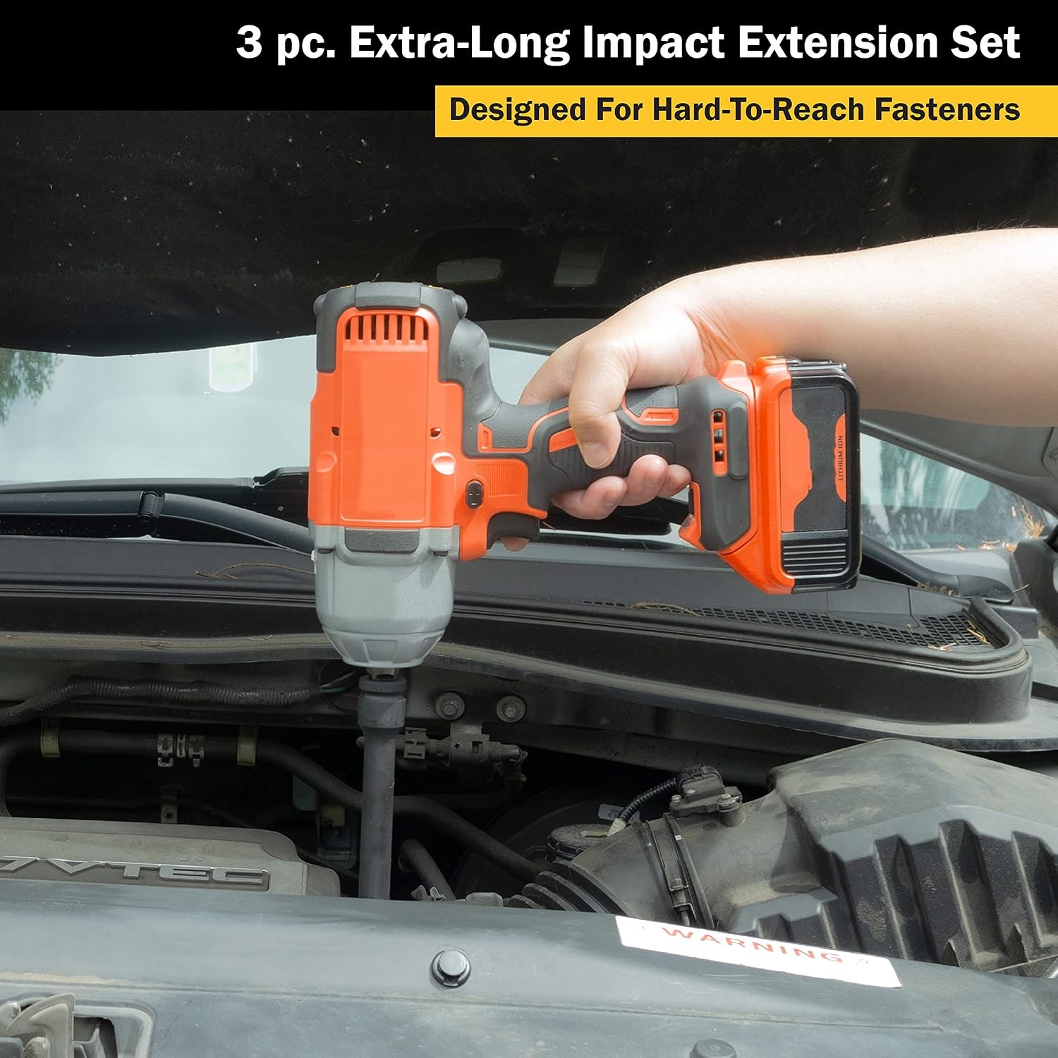 3-Piece 1/2″ Drive Long Impact Extension Set: 18″, 24″, 36″ Extensionstt