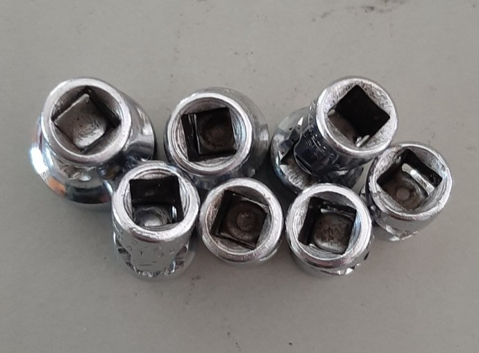 Snap-on Tools 7pc SAE 1/4″ Drive Universal Swivel Socket Set 12pt Point MARKED
