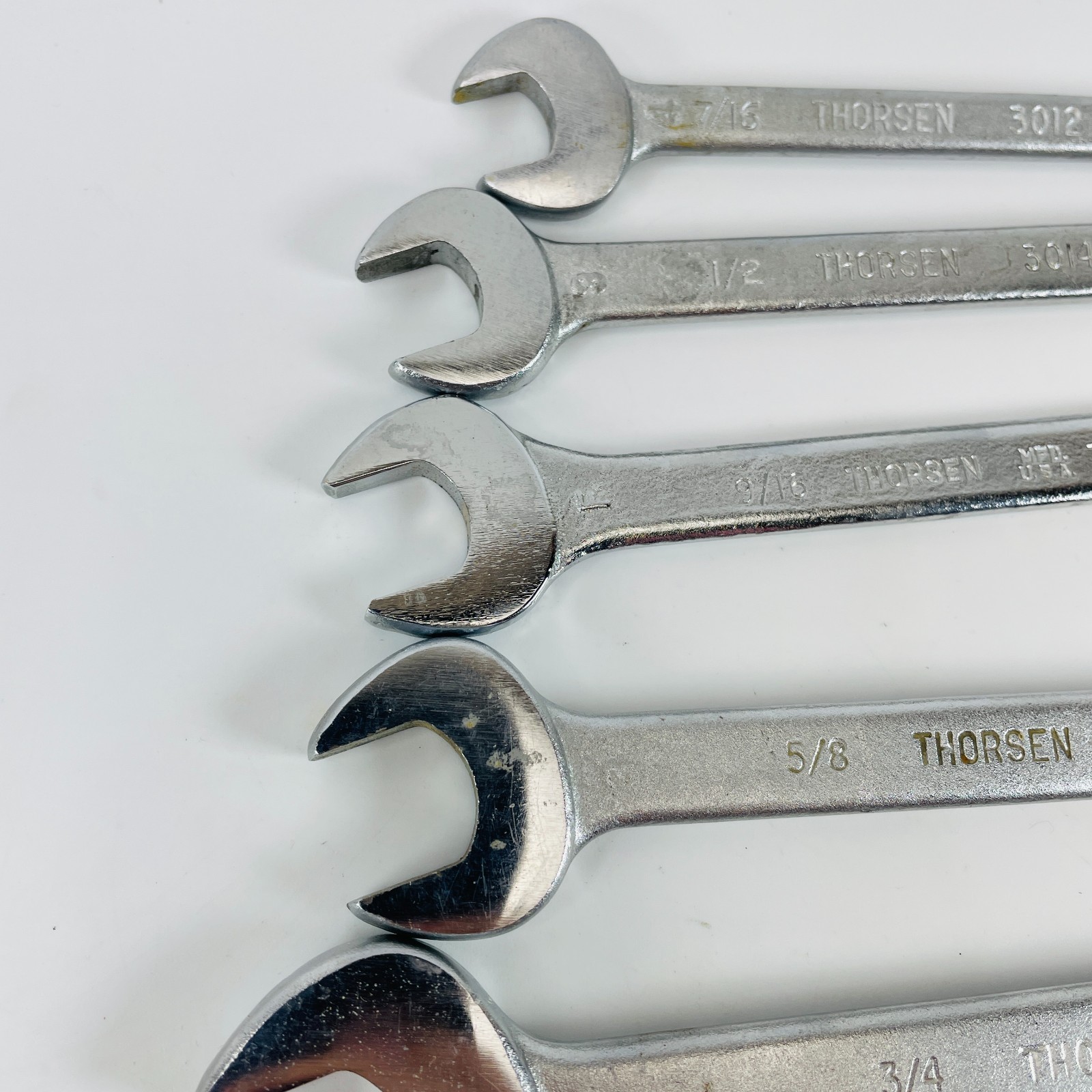 8 VTG Thorsen Double Open End Wrench Set 3/8″– 1″ USA Vintage Tools 3012-3030