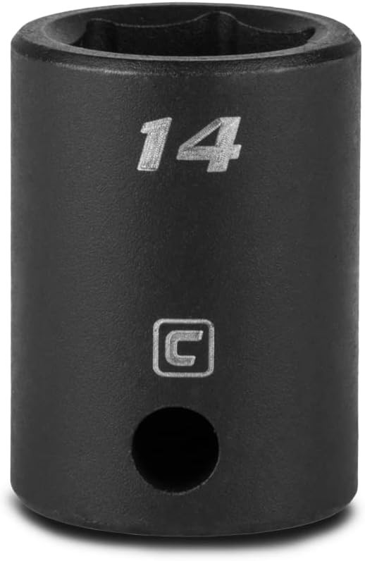 High Performance 14 mm Impact Socket, 3/8-Inch Drive, Chrome Molybdenum Steel