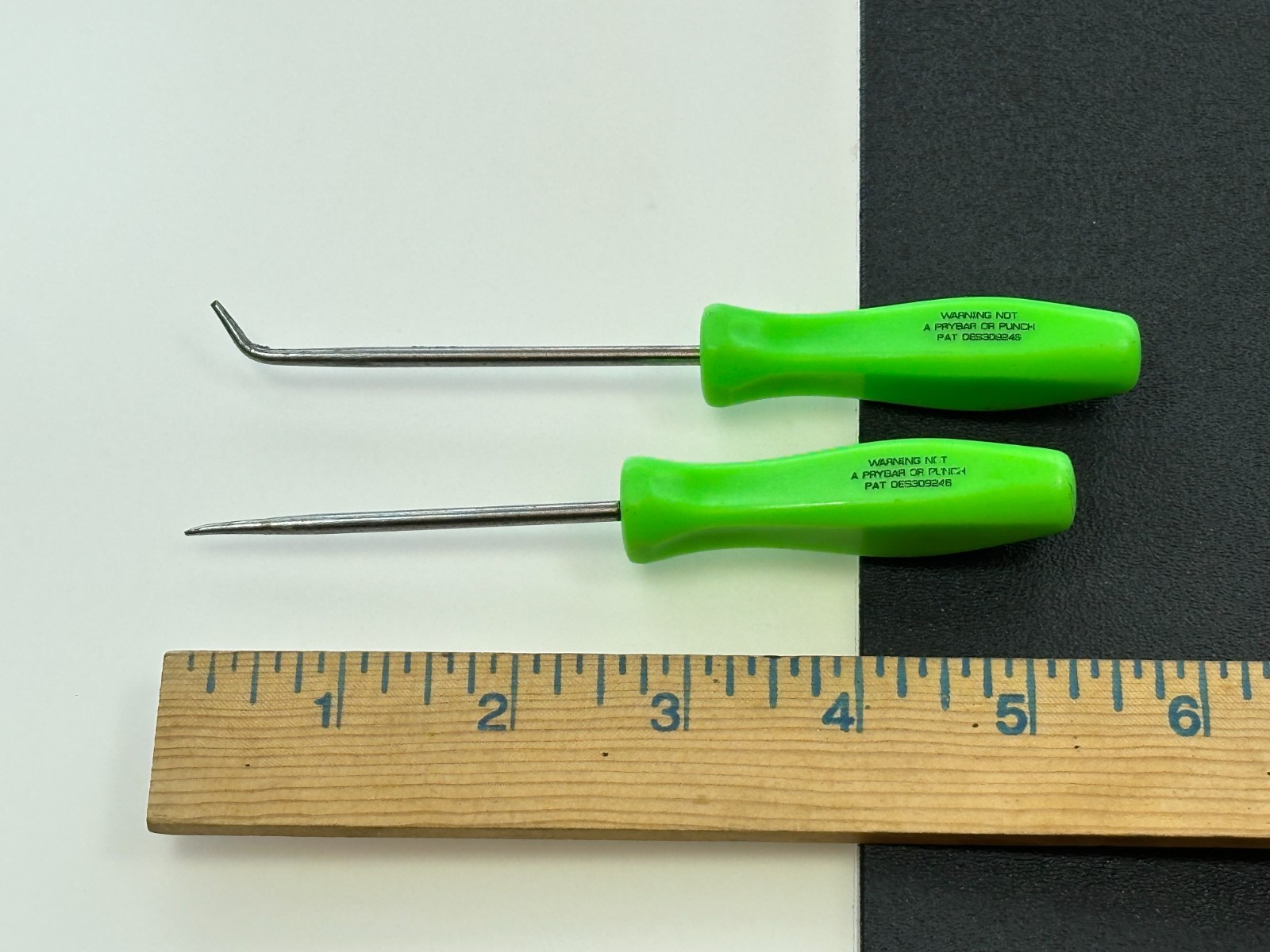 Snap-On Tools USA 2pc GREEN Hard Handle Pick Set Lot, 3ASH45A & 3ASAA