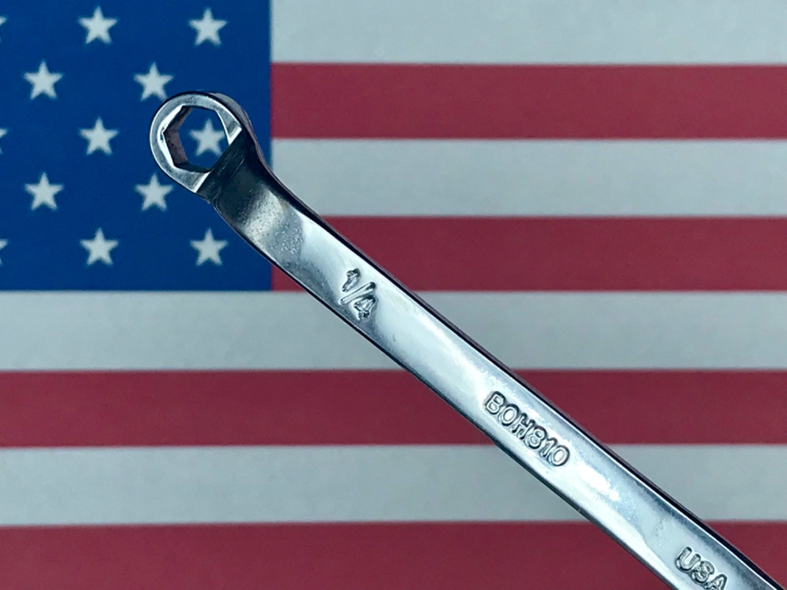Vintage MAC 1/4” x 5/16” 6 Point Chrome Box End Wrench BOH810 H1 USA 🇺🇸