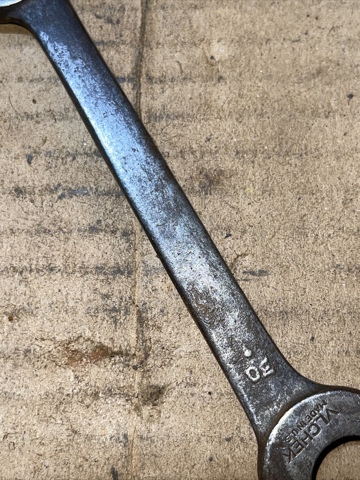 Vintage VLChek USA W1415 7/16 in x 1/2 in Stubby open end Wrench 7/16” x 1/2”