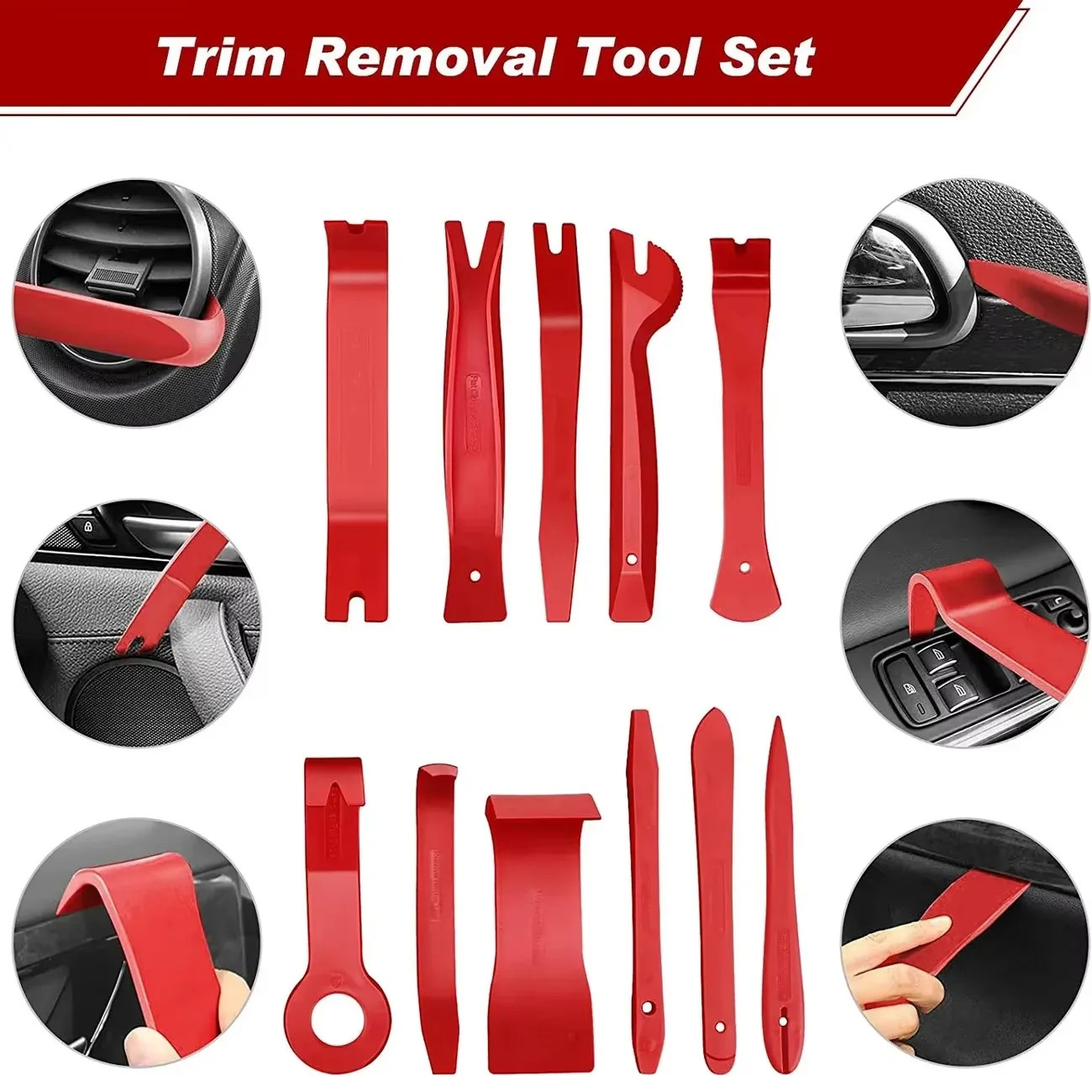 Plastic Trim Removal Pry Tool Set for Car Radio Panel Door Dash Clip Fasteners