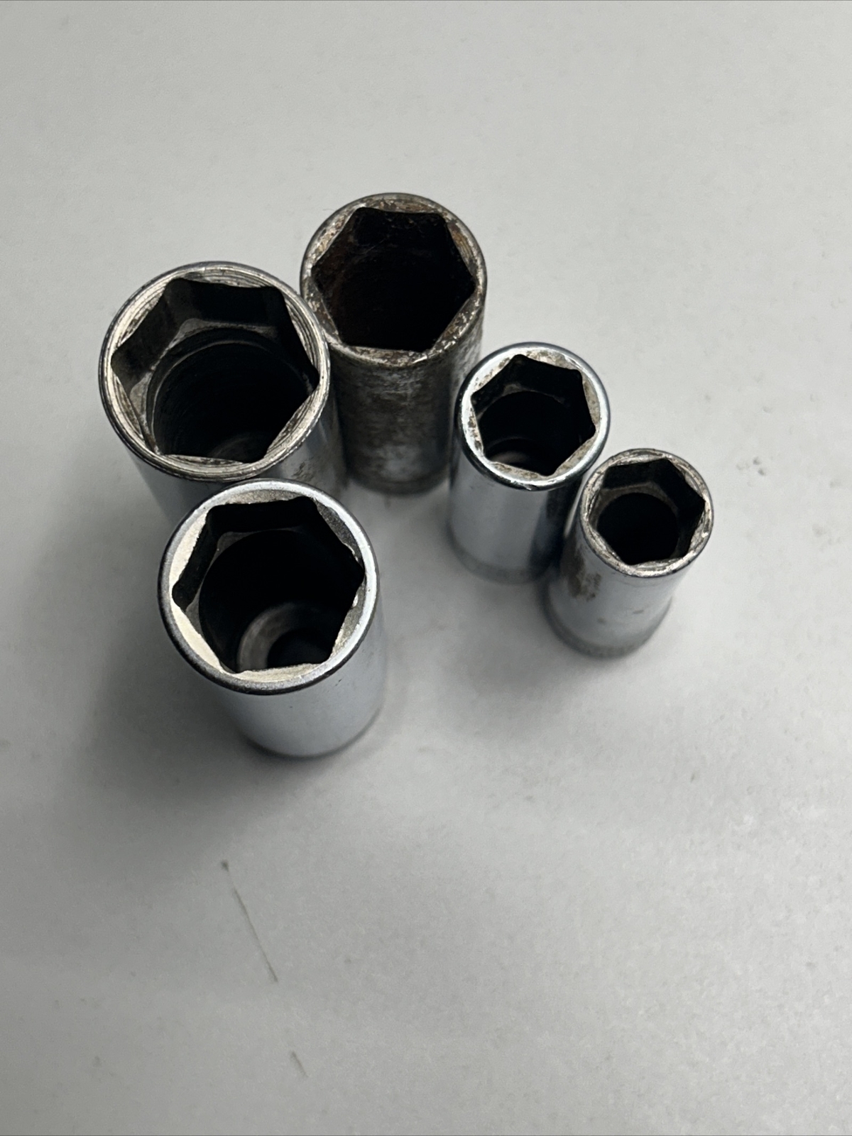 (5) Snap-on 3/8″ Drive 6 Point Deep Socket SFS141 SFS161 SFS201 SFS241 SFS221