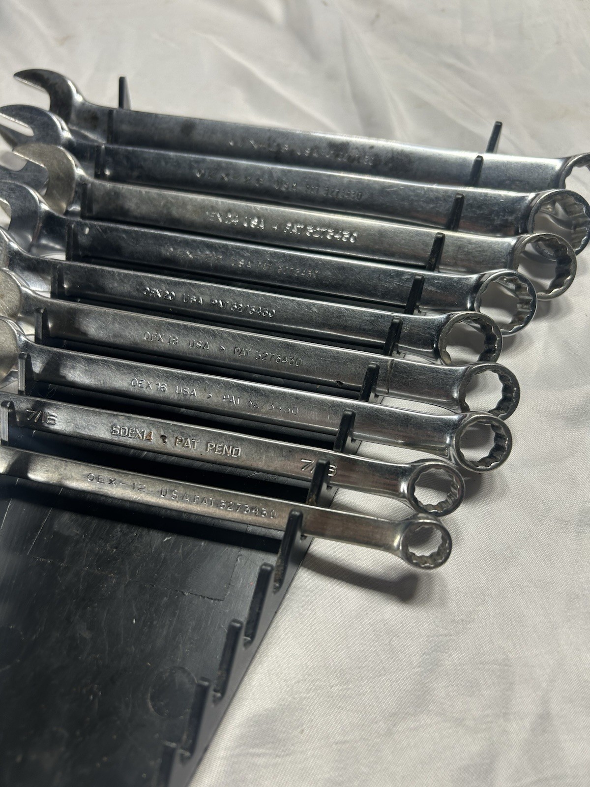 Snap-On OEX711B – 9 Pc – 12pt SAE Flank Drive Wrench Set 3/8″ to 15/16”