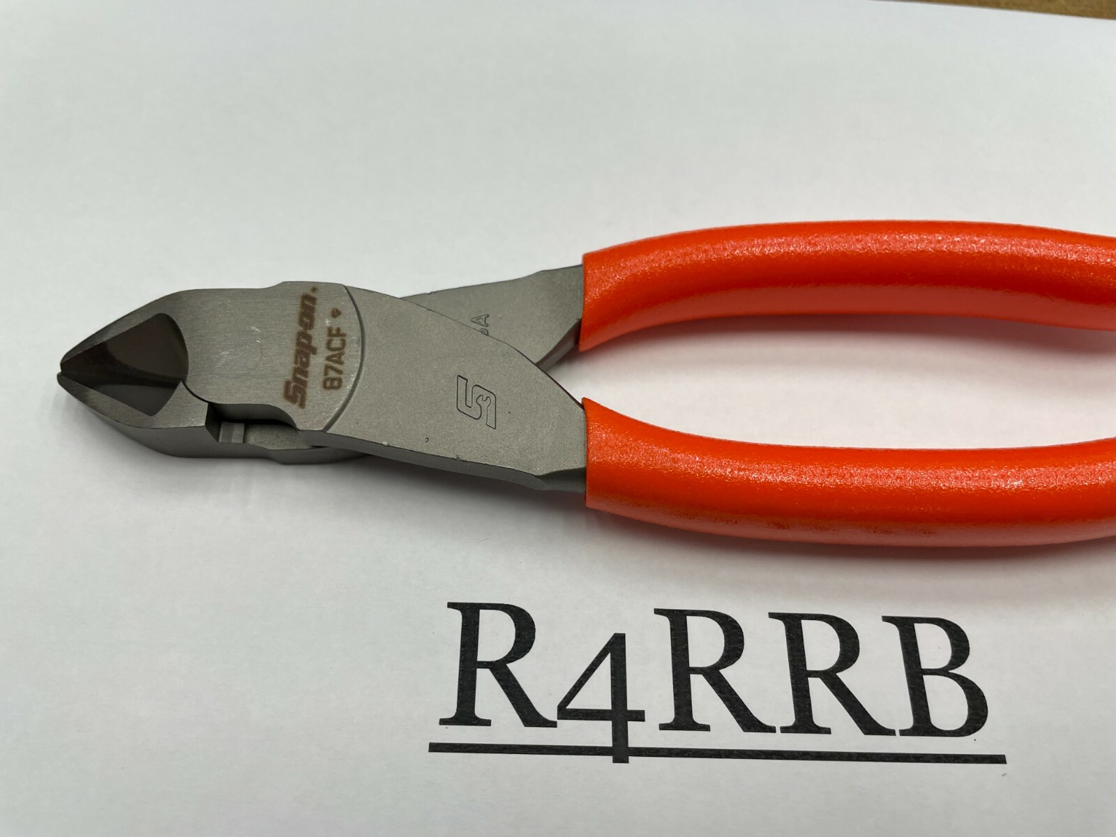 Snap-On Tools USA NEW ORANGE Soft Grip 7″ VECTOR EDGE Diagonal Cutter 87ACFO