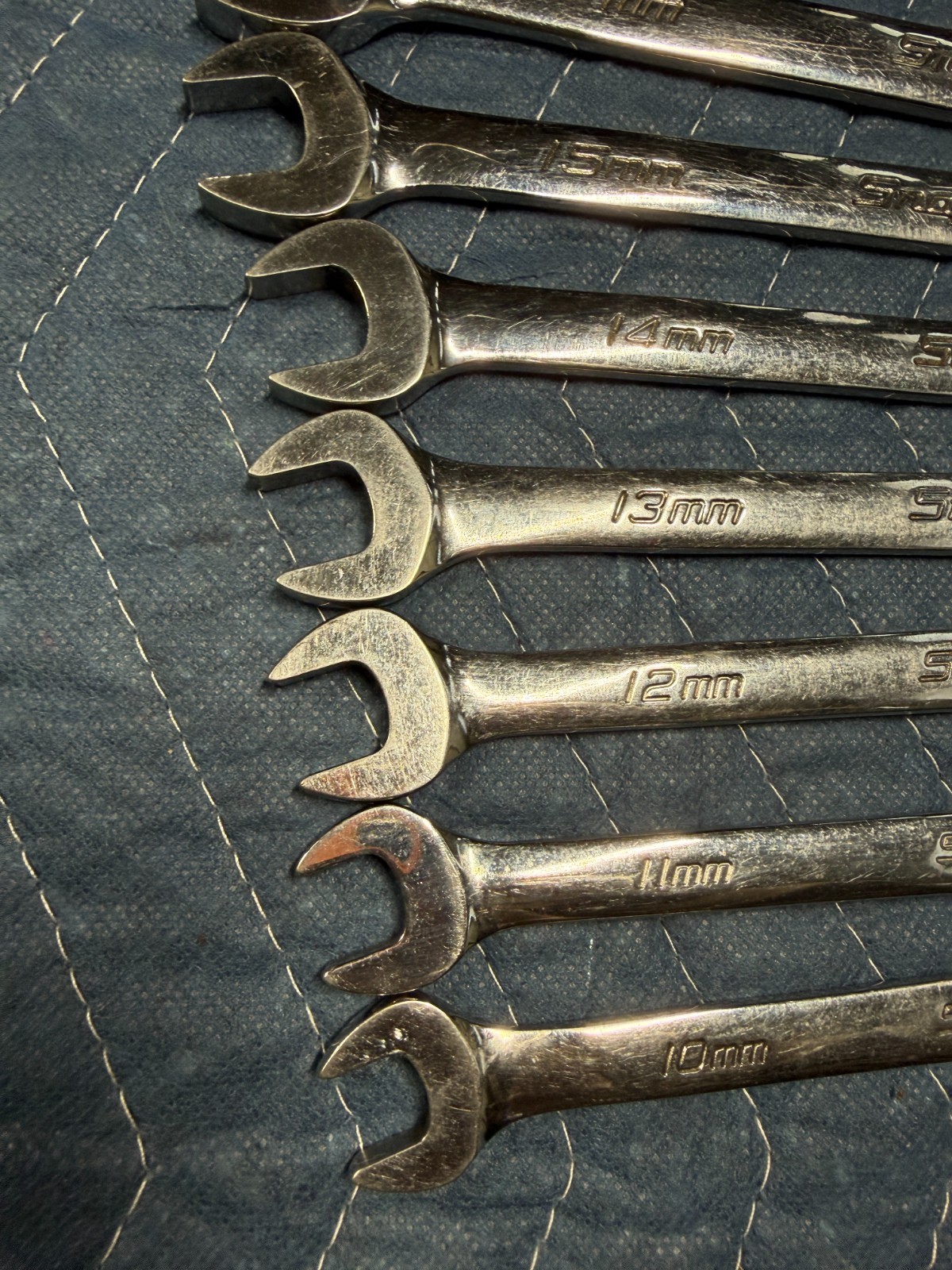 7 Piece Snap-on Metric Combination Wrench Set OEXM707B 10mm – 15mm + 17mm
