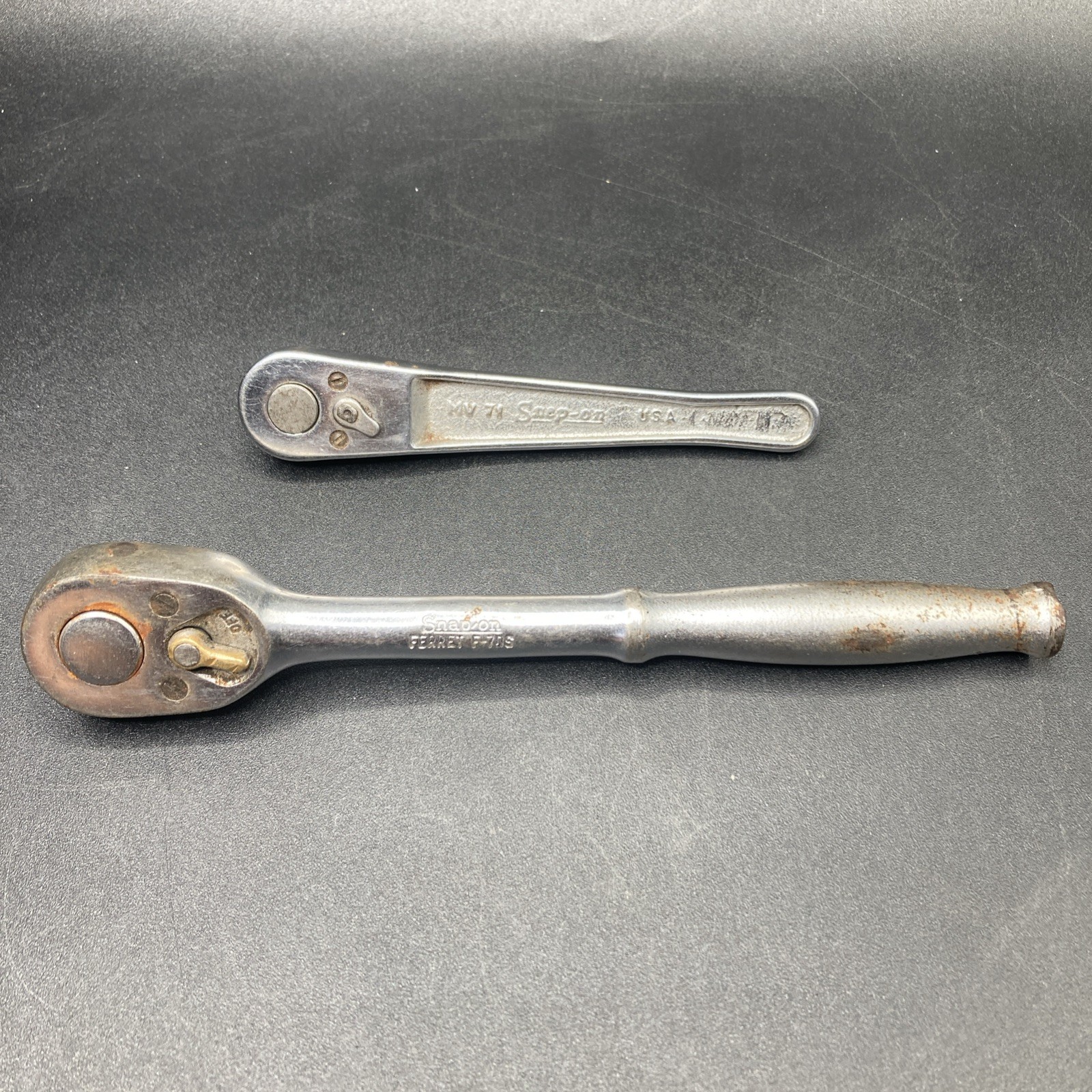 (2) Vintage Snap-On Ratchets MV-71 And Ferret F70-S USA (for Parts/ Need Service