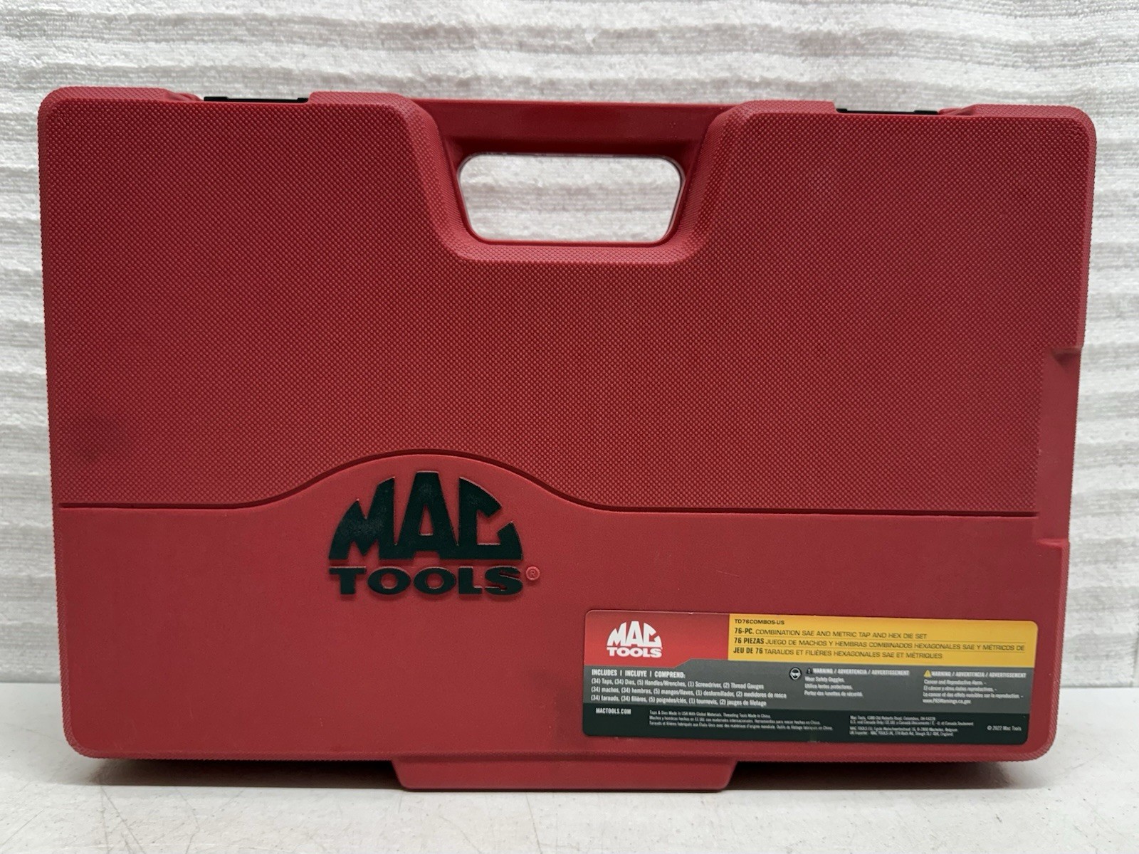 MAC Tools TD76COMBOS-US 76-PC SAE & Metric Tap and Hex Die Set. Retails for $545