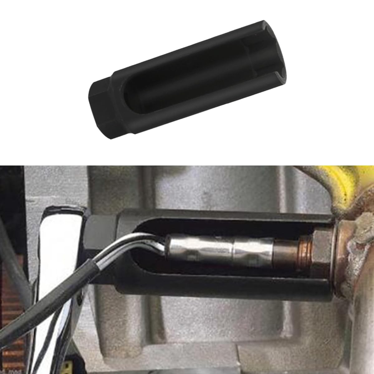 Car Oxygen Sensor Socket with Side Wire Cutout, 3/8 Inch Drive ×7/8 Inch 22mm…