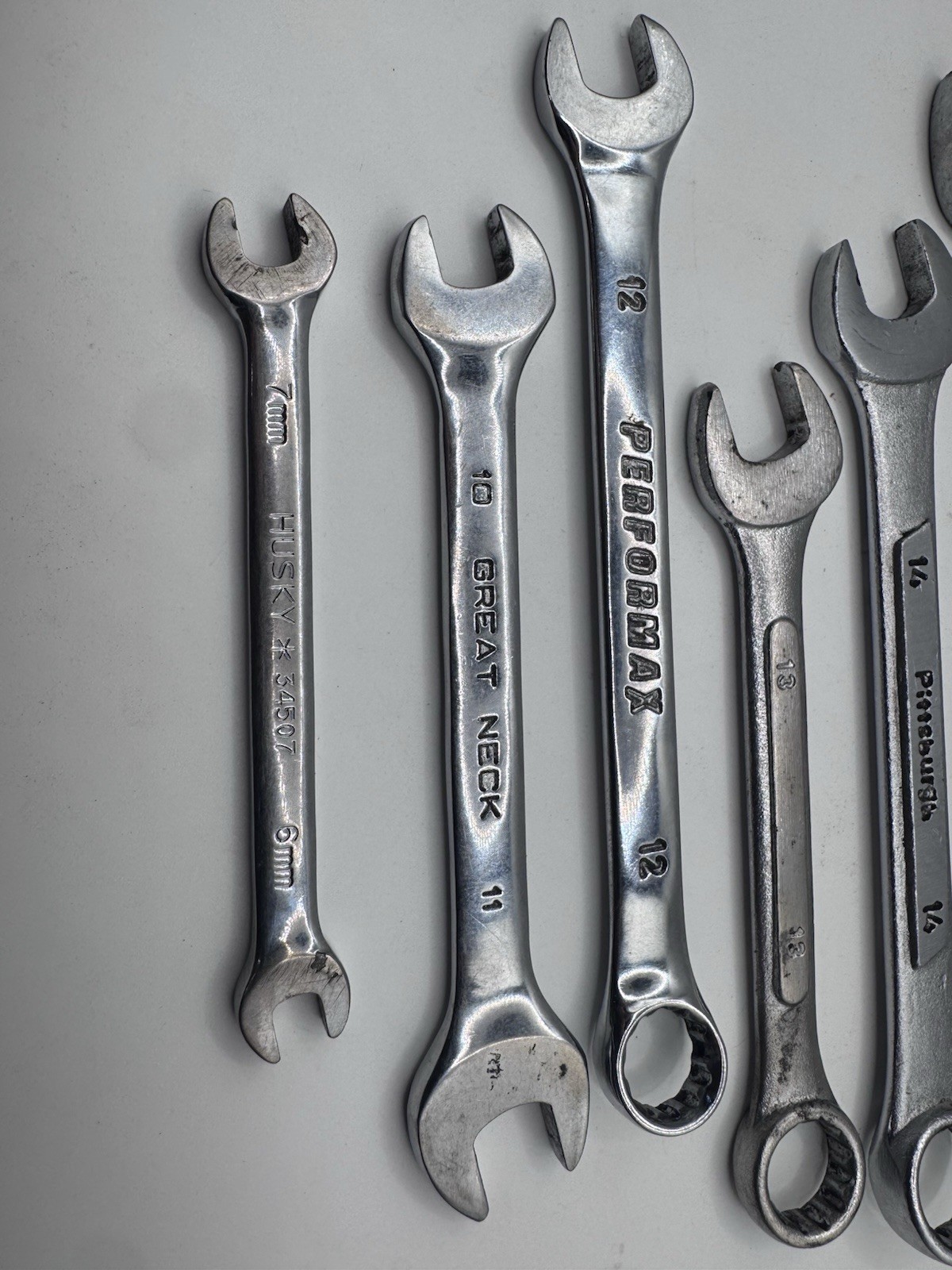 Mixed Metric Wrench Lot ACDelco Great Neck Pittsburgh Husky Performax 8pc