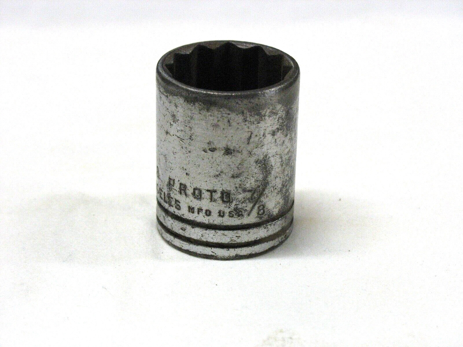 Vintage Proto Tool 7/8″ 1/2″ Drive 12-Point Shallow Socket 5428 Los Angeles USA