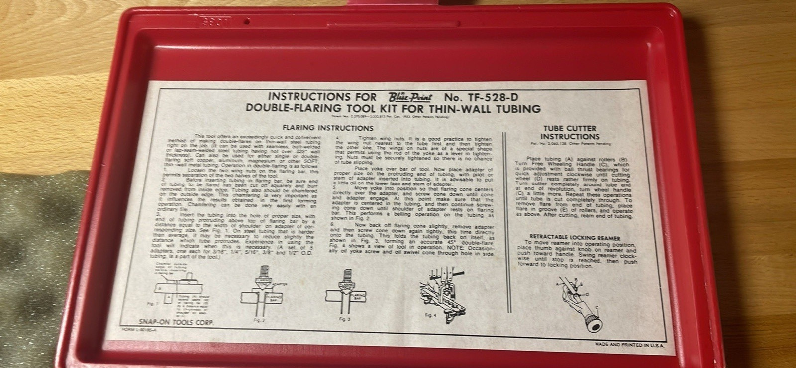 Blue Point TF-528-D Double Flaring Tool Kit Snap On