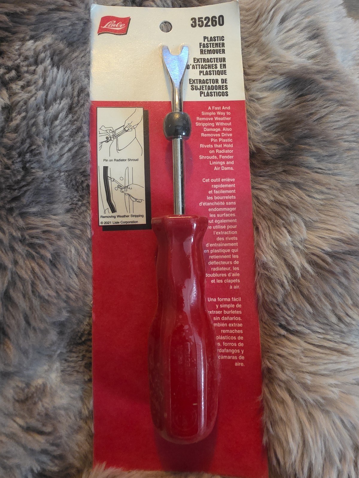 Lisle 35260 Plastic Fastener Remover Trim Tool for Automotive Parts Removal