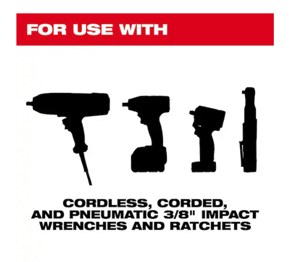 Milwaukee SHOCKWAVE Impact Duty 3/8″ Drive 7/16″ Deep 6 Point Socket – Pack of 1