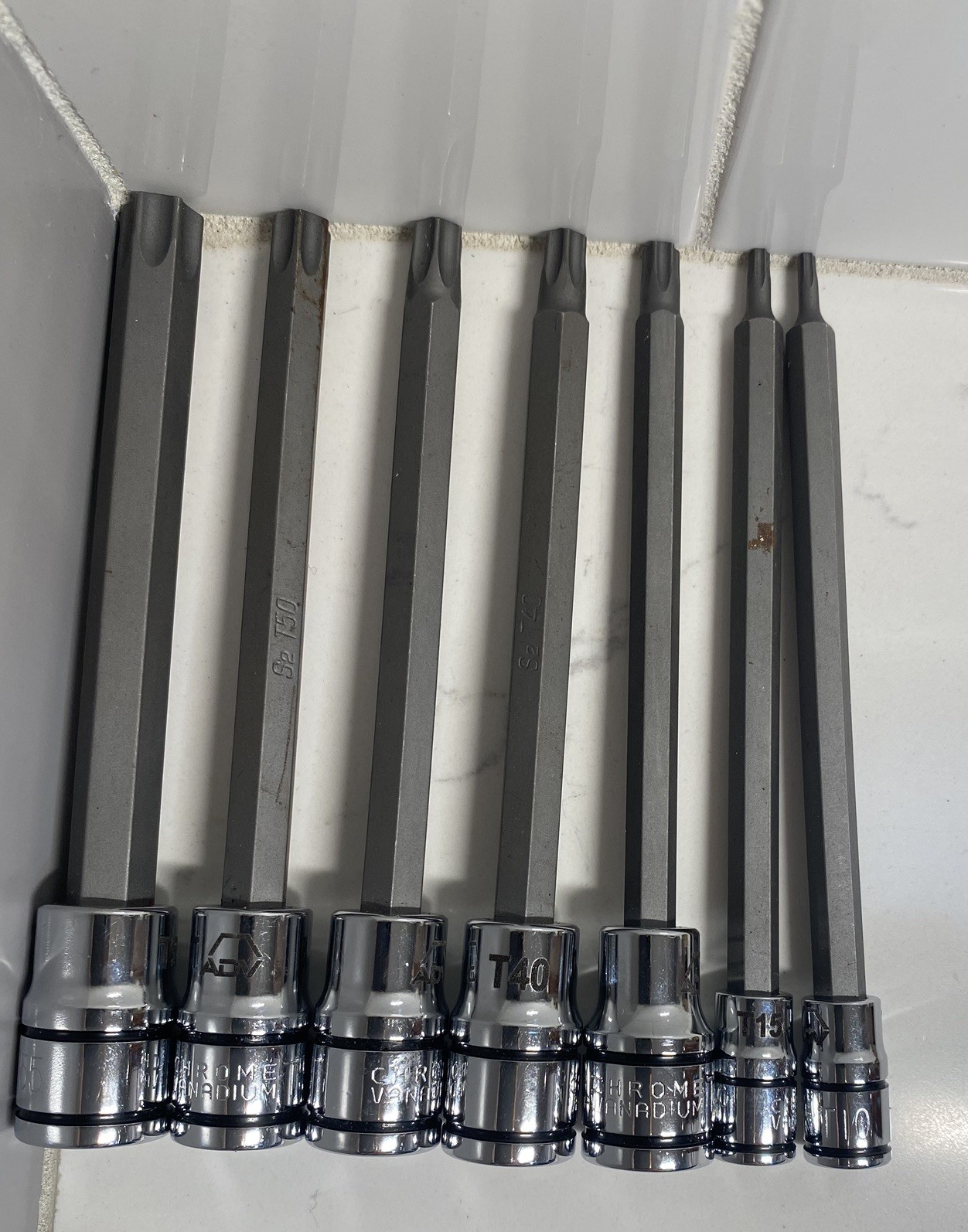 Matco Tools 7 PC ADV Long Torx Bit Sockets T10, T15, T30, T40, T45, T50, T55