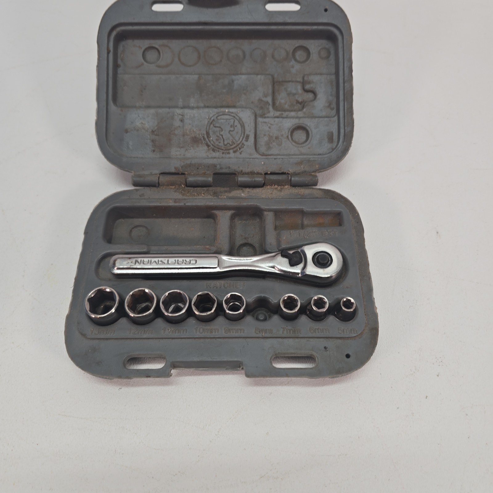 Sears Craftsman USA 9Pc 1/4” Metric 5mm-7mm 9mm-13mm 6Pt. Socket Set 34861