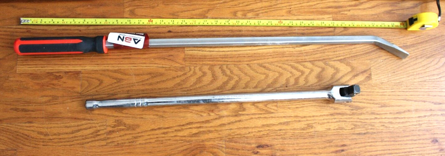 ABN 36” Heavy Duty Pry Bar Crowbar Breaker Tool & Cr-V Steel 24.5″ Drive Breaker