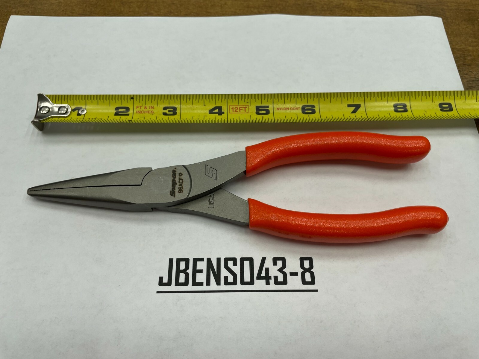 Snap-on Tools USA NEW ORANGE 8″ Talon Soft Grip Needle Nose Pliers 96ACFO