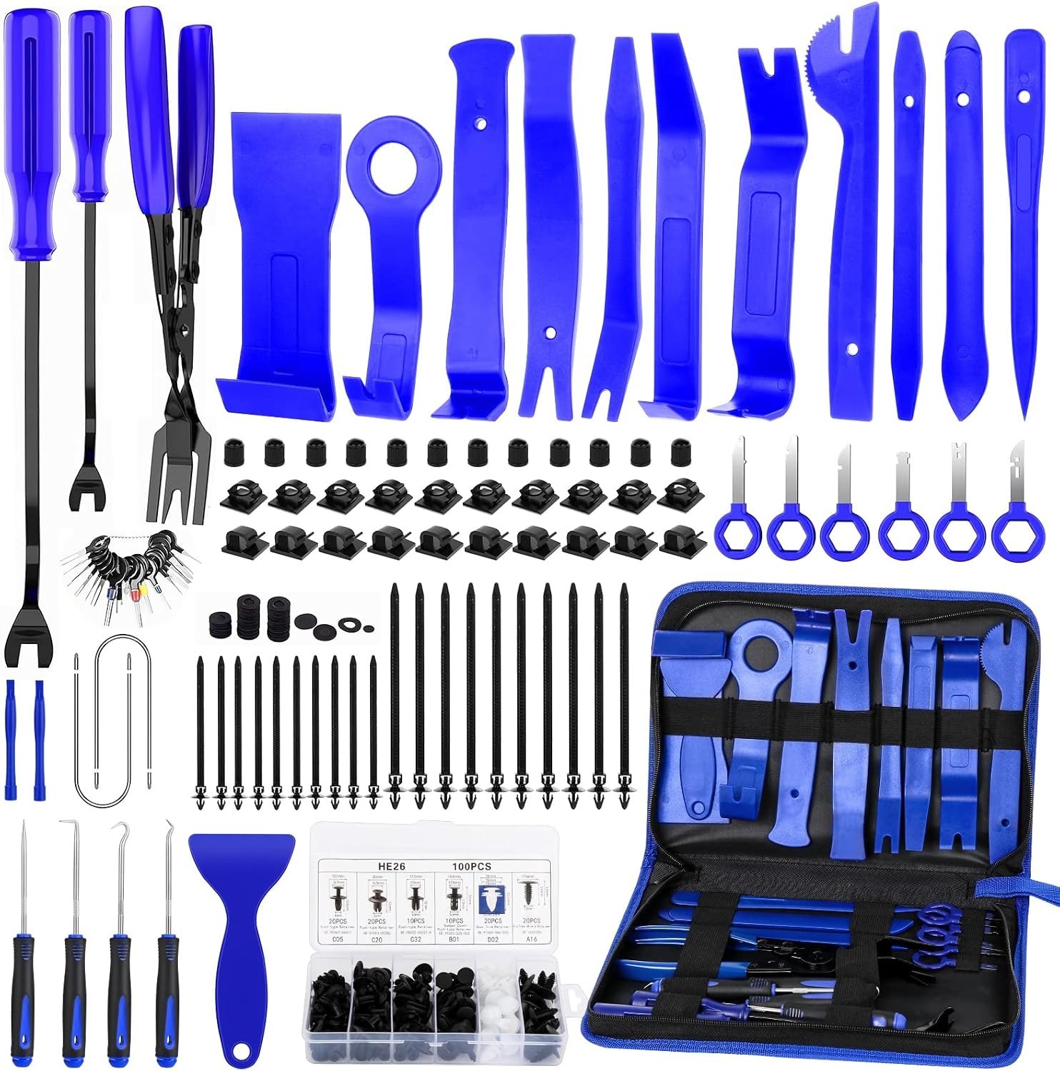 Ergonomic 248-Piece Trim Removal and Fastening Tool Set – Perfect for Repairs