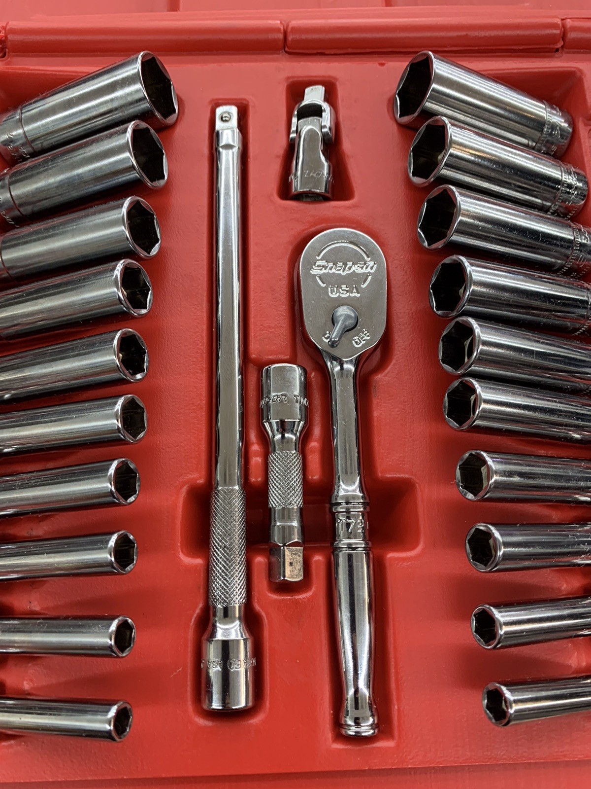 Snap-on 144TMPB 44 Piece 1/4″ Drive 6-Point Metric/ SAE General Service Set USA
