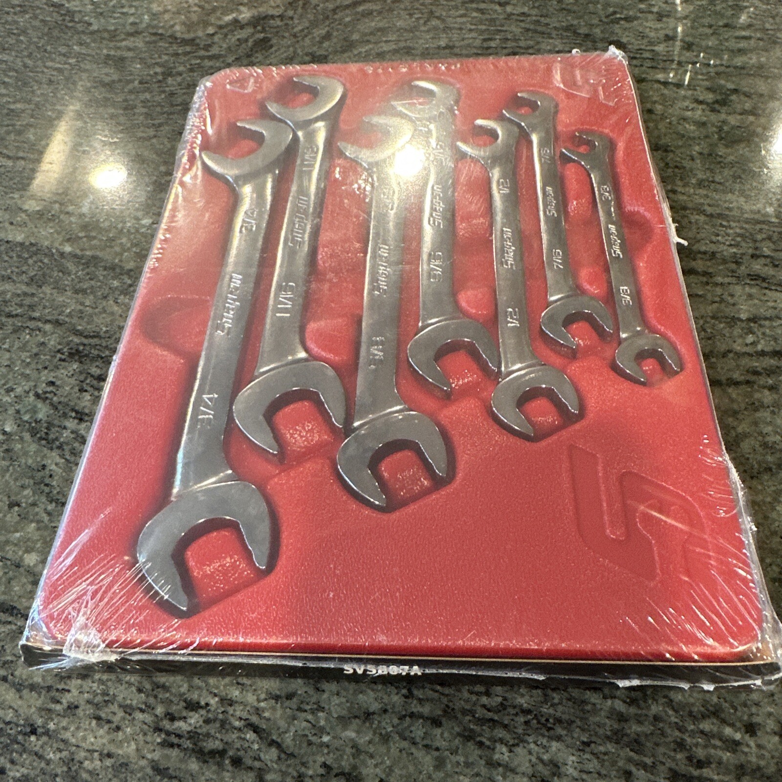 Snap On svs807a 3/8-3/4″ 7 pc flank drive plus four way angle head wrench set