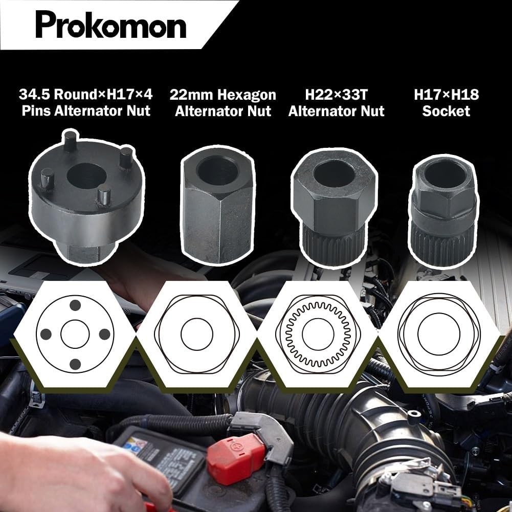13-Piece Alternator Pulley Tool Kit for Smooth Vehicle Repairs – Chrome Vanadium