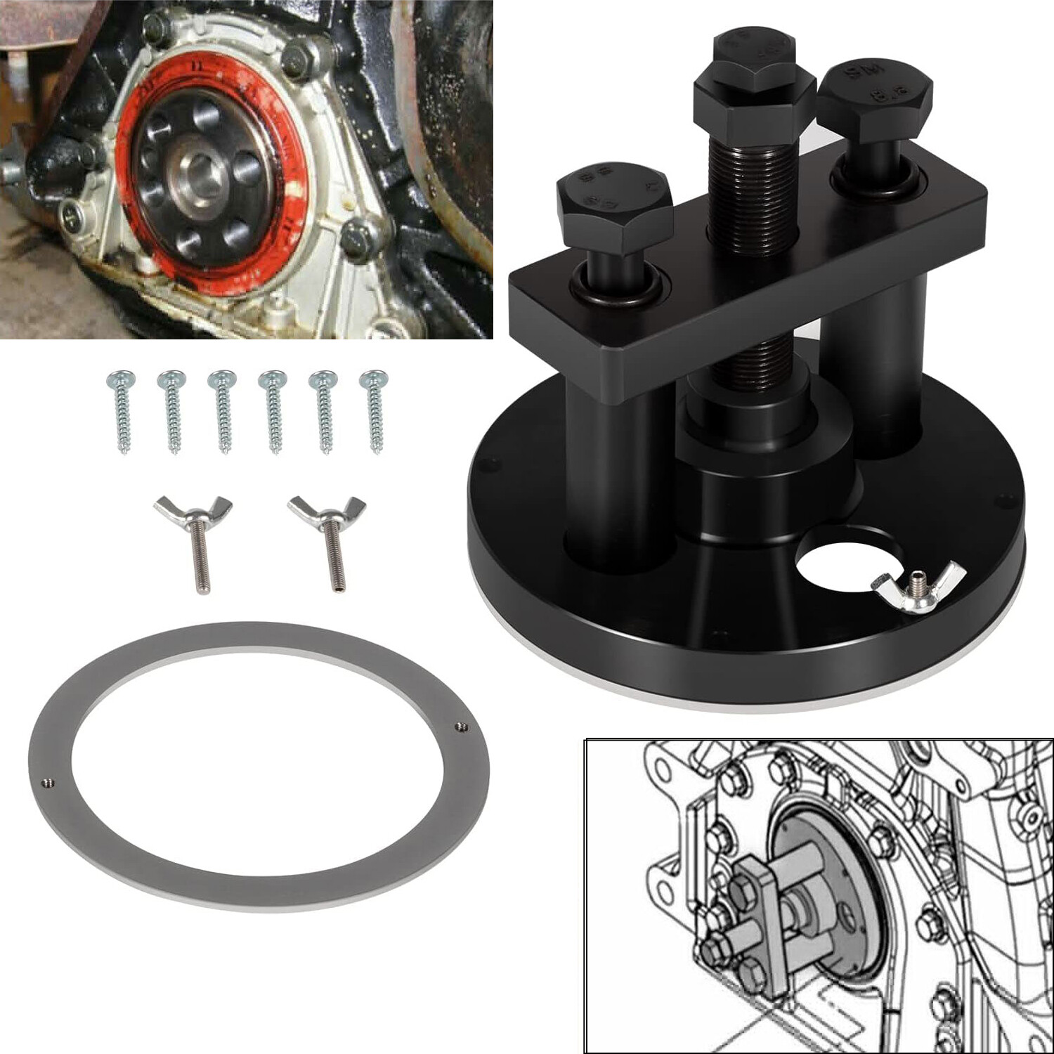 W541589023300 Front Crankshaft Oil Seal Remover Installer for Detroit DD13,DD15