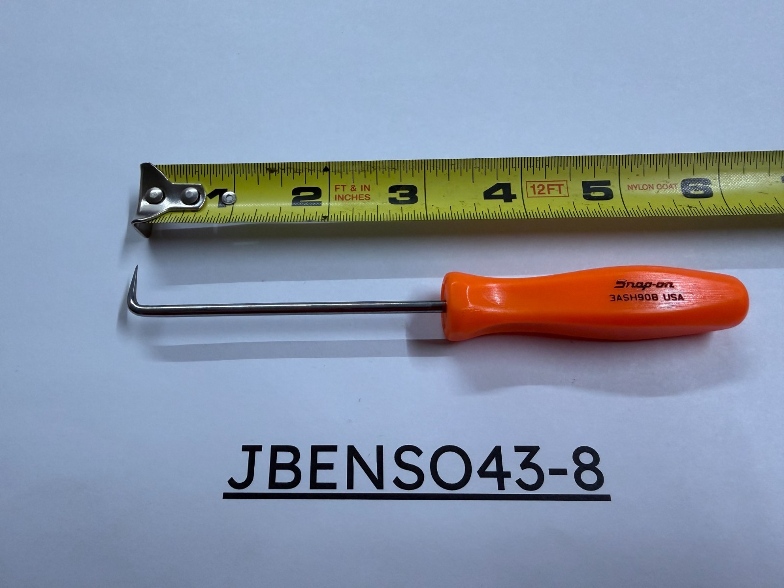 Snap-on Tools USA NEW ORANGE 6″ Mini Hard Grip Short 90° Tip Pick 3ASH90BO