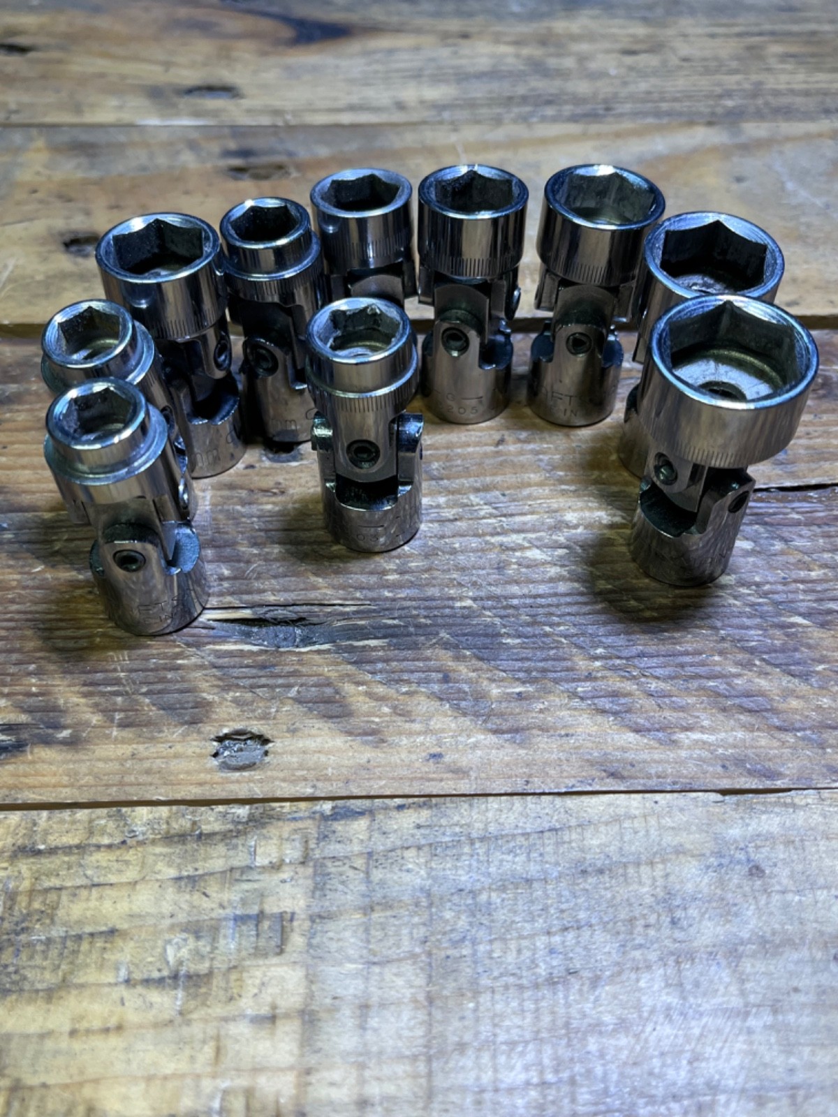 Lot of 10 Craftsman Flex Sockets 3/8 Drive G Series USA (9) metric (1) SAE