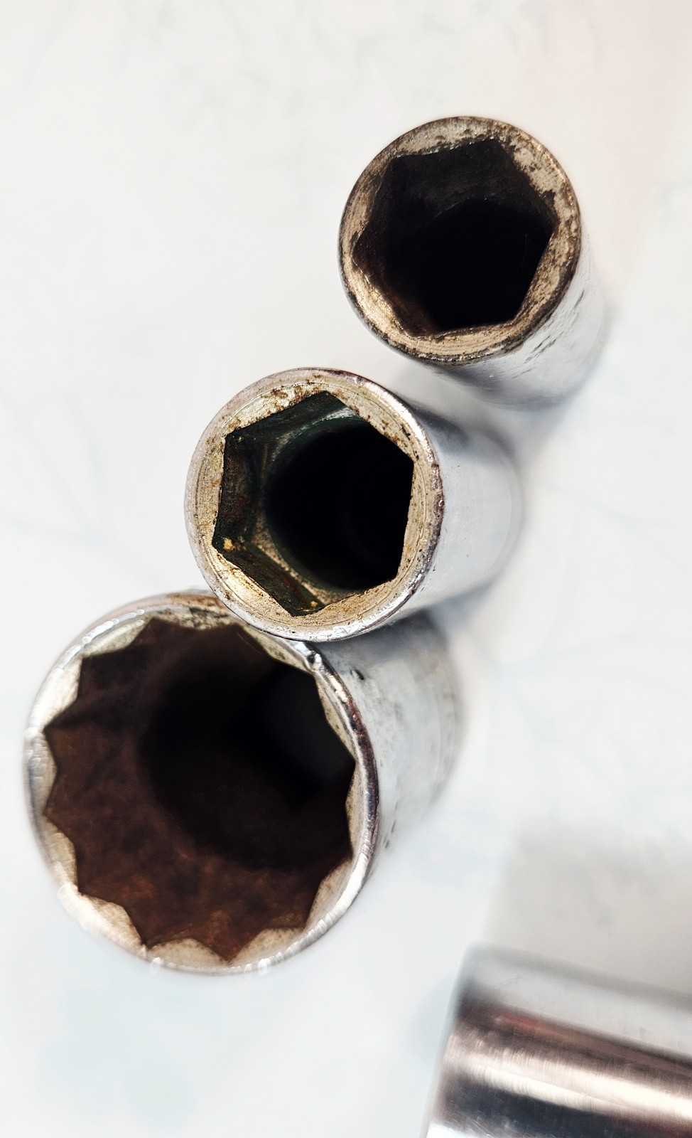 Mixed Lot Of 4 Vintage S-K Sockets Made In USA- 1- 1/2″ and 3 – 3/8″ Drives