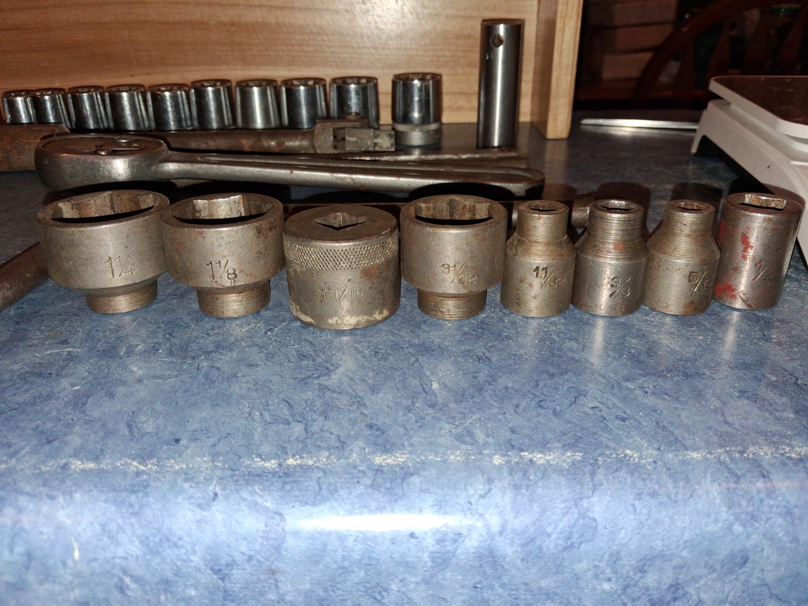 26 Piece Pre War Mixed Socket Wrench-Sockets-Plomb-Hinsdale-Indestro-Super-truth