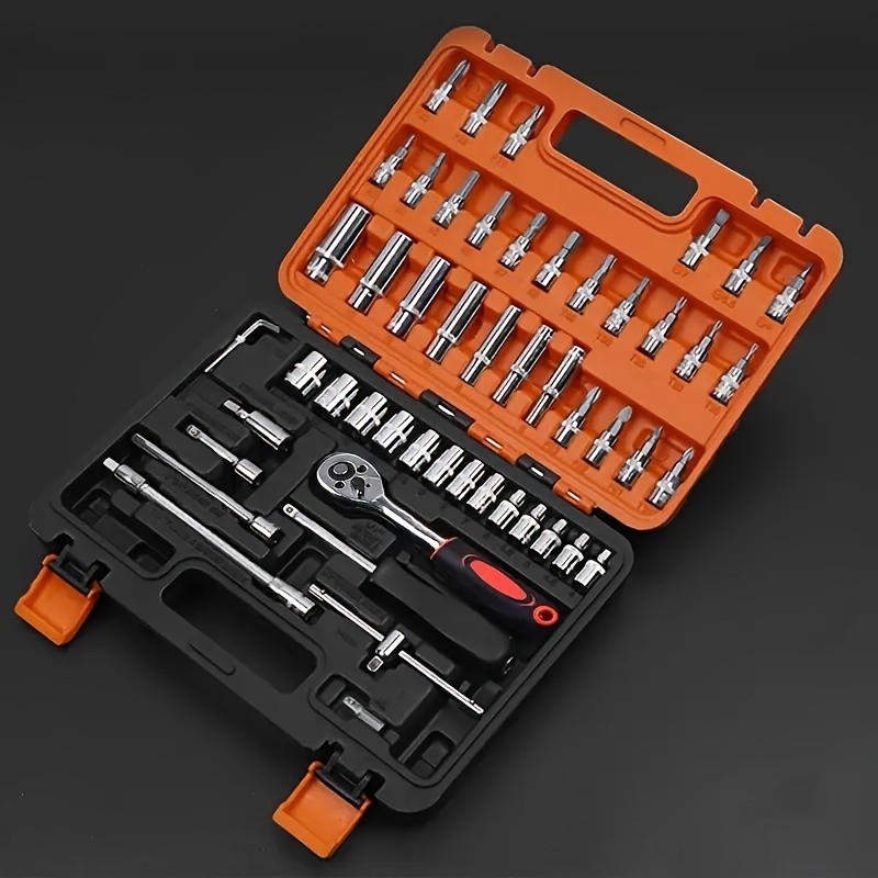 53/82/121/151PCS Heavy-duty Stainless Steel Socket Wrench Set