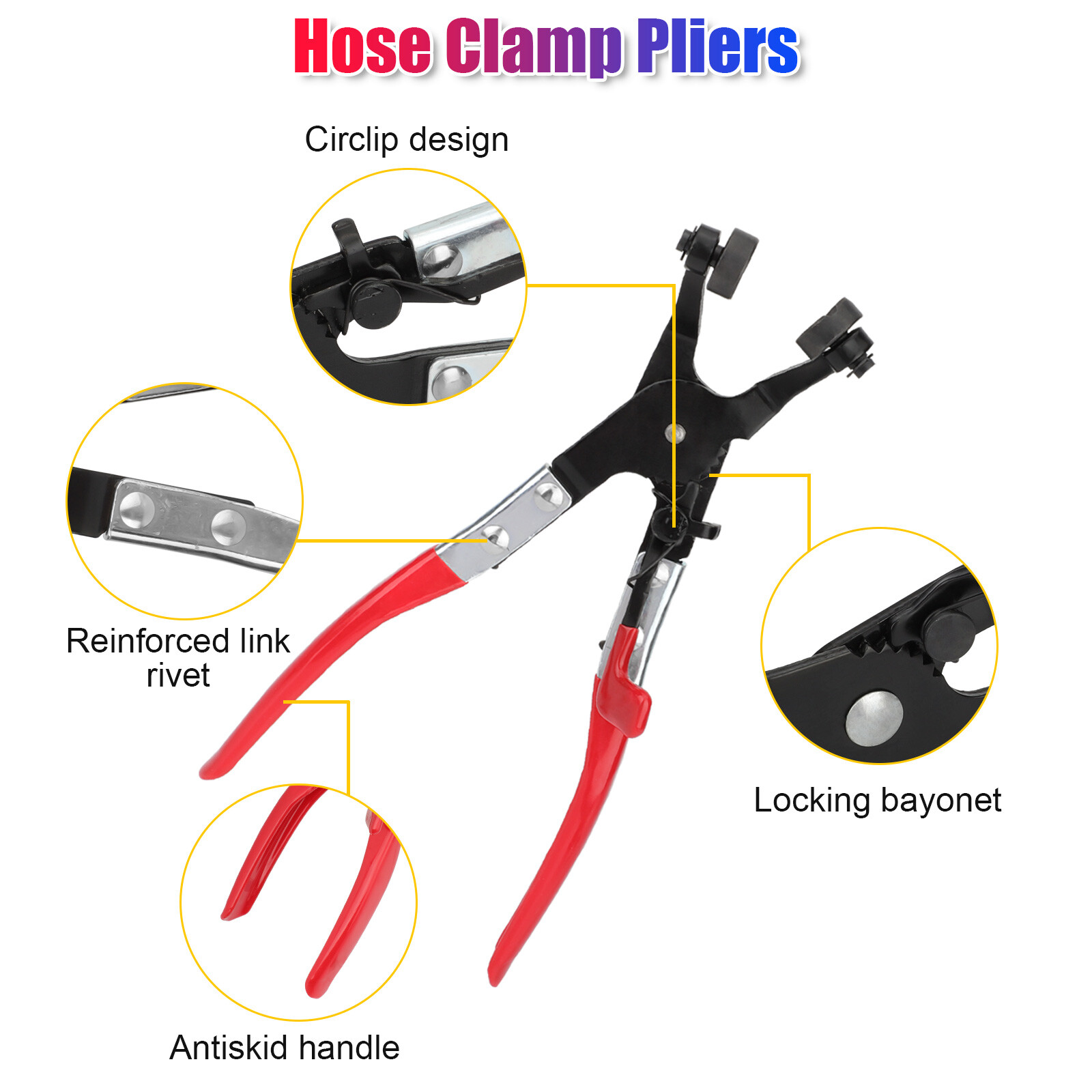 2x Flat Band 45° Angled Swivel Jaw Locking Tools Hose Clamp Plier Coolant Clip