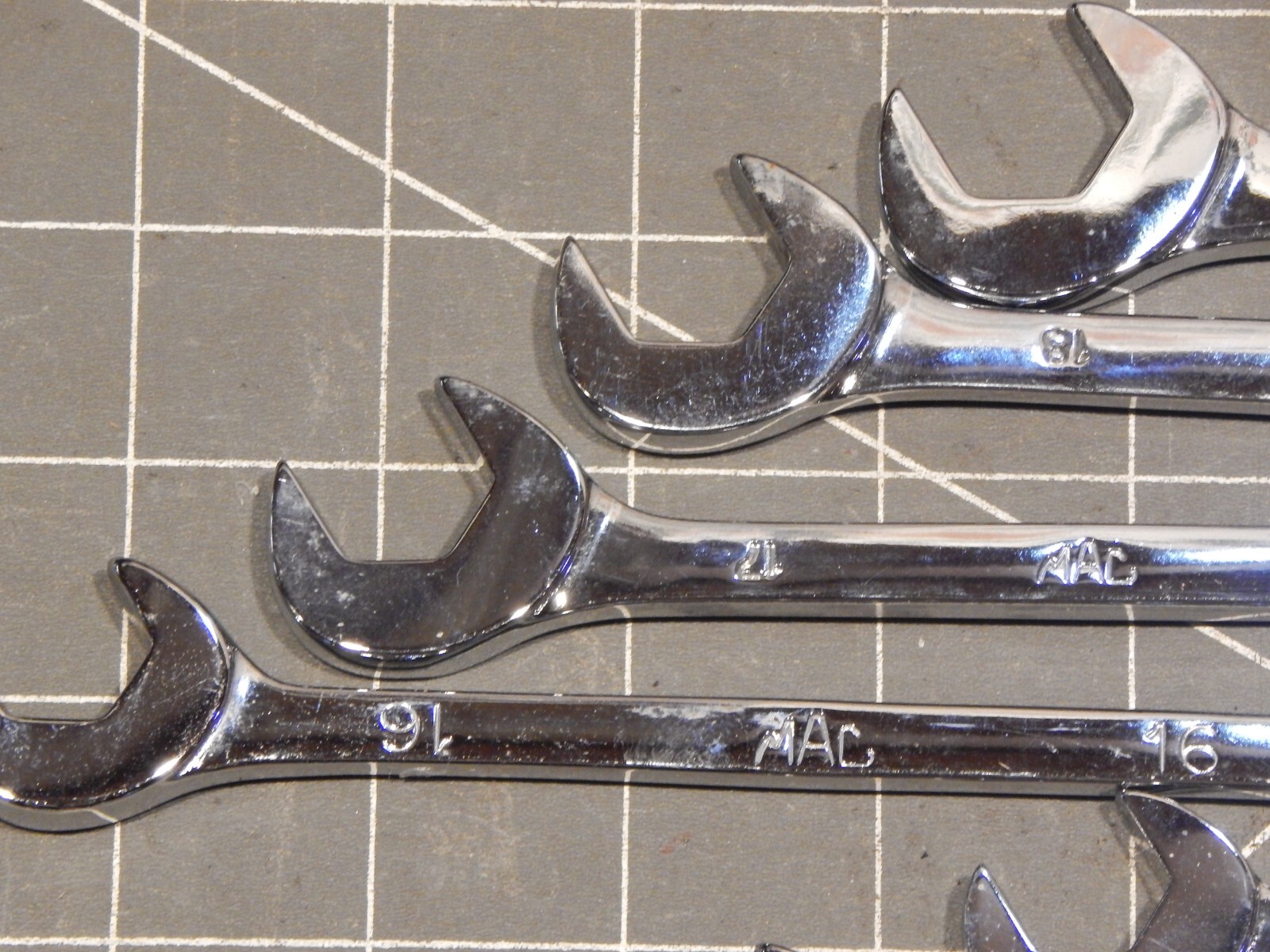 NICE Mac 11Pc Metric 4 Way Angle Head Open End Wrench Set 9MM 19MM Chrome Four