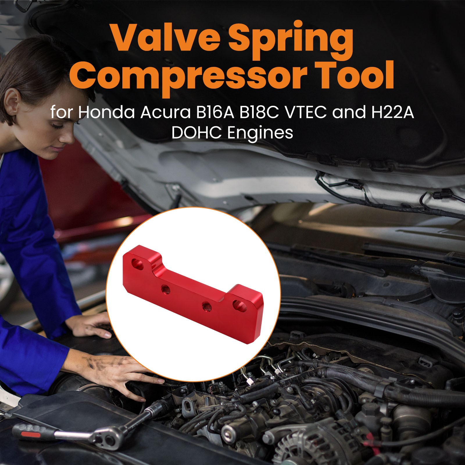 Valve Spring Compressor Tool Red For Honda Acura VTEC B16 B18C H22