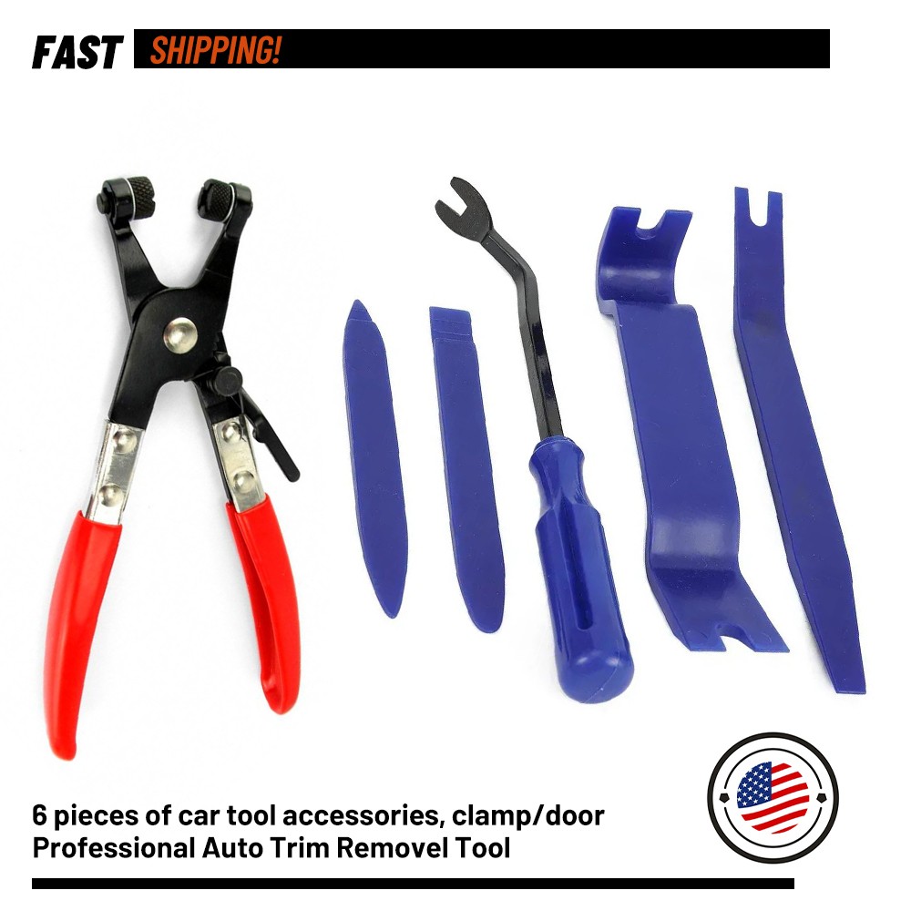 6PC Car Trim Removal Tool Set Hand Tools Pry Bar Panel Door Interior Clip Kit US