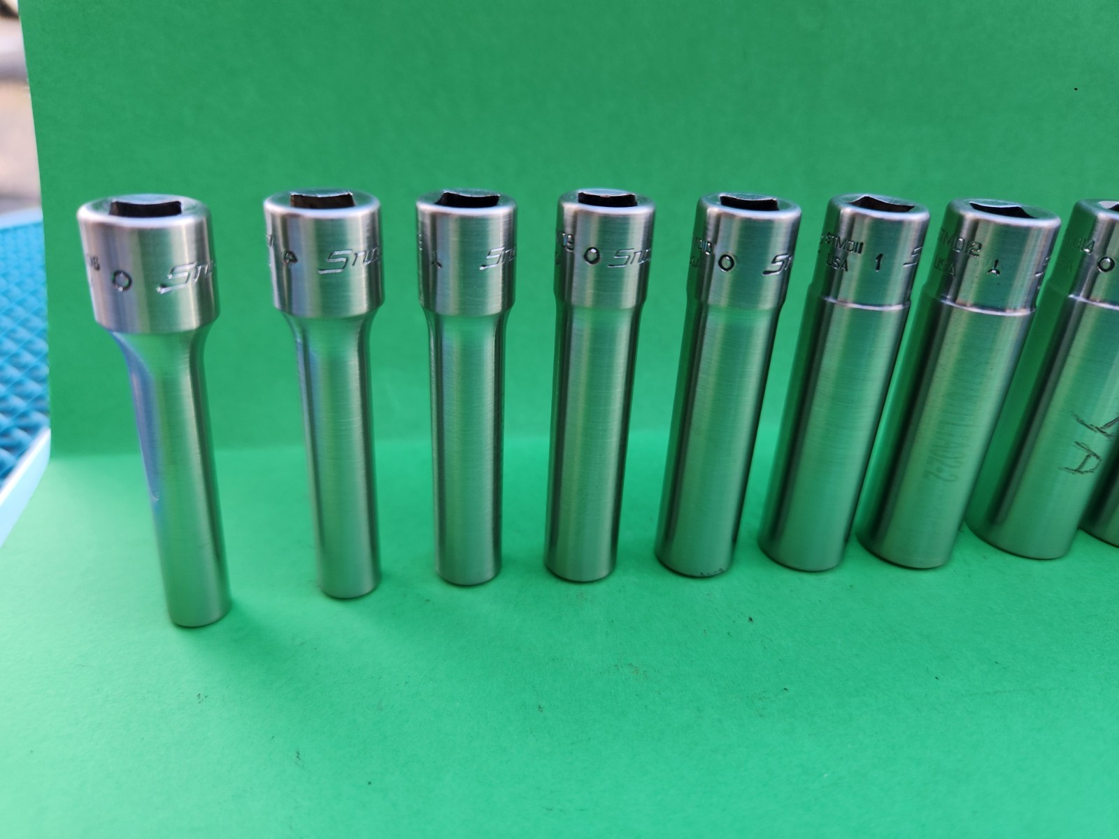 10 Snap-on 110STMDY Deep Socket Set 1/4″ Drive SAE 3/16 – 9/16 STMD6-STMD18 A3