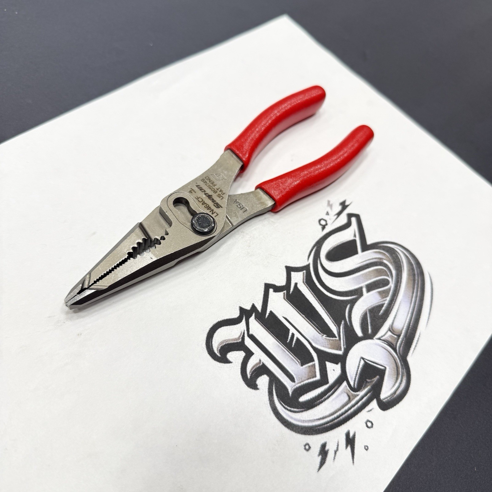 Snap-on Tools USA NEW RED 7″ Talon Grip Long Nose Slip Joint Pliers LN46ACF