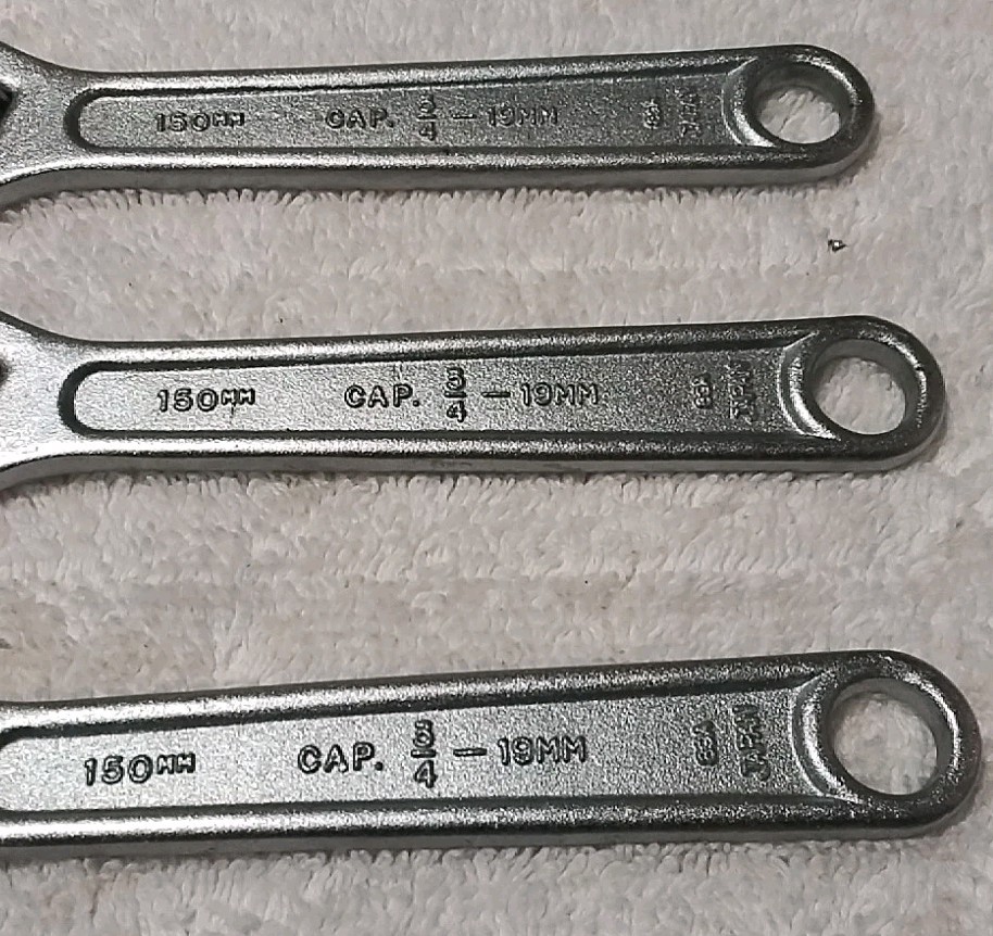 3pc 68506 K-D/ EASCO 6″- 150mm 3/4″-19mm CAPACITY ADJUSTABLE WRENCH SET