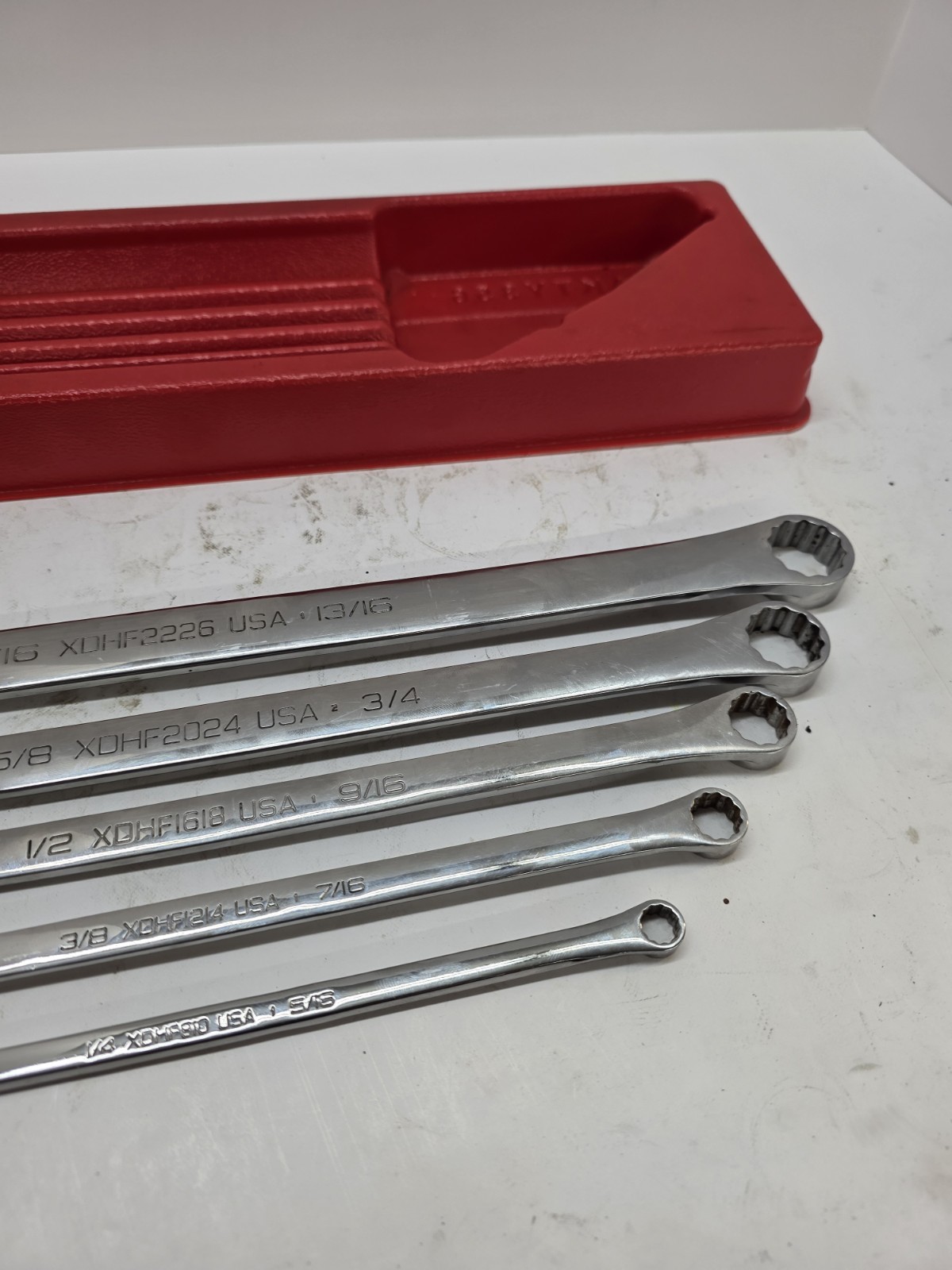 Snap-on Tools 5pc SAE 1/4- 13/16 0° Box End Wrench Set XDHF605 Used Usa