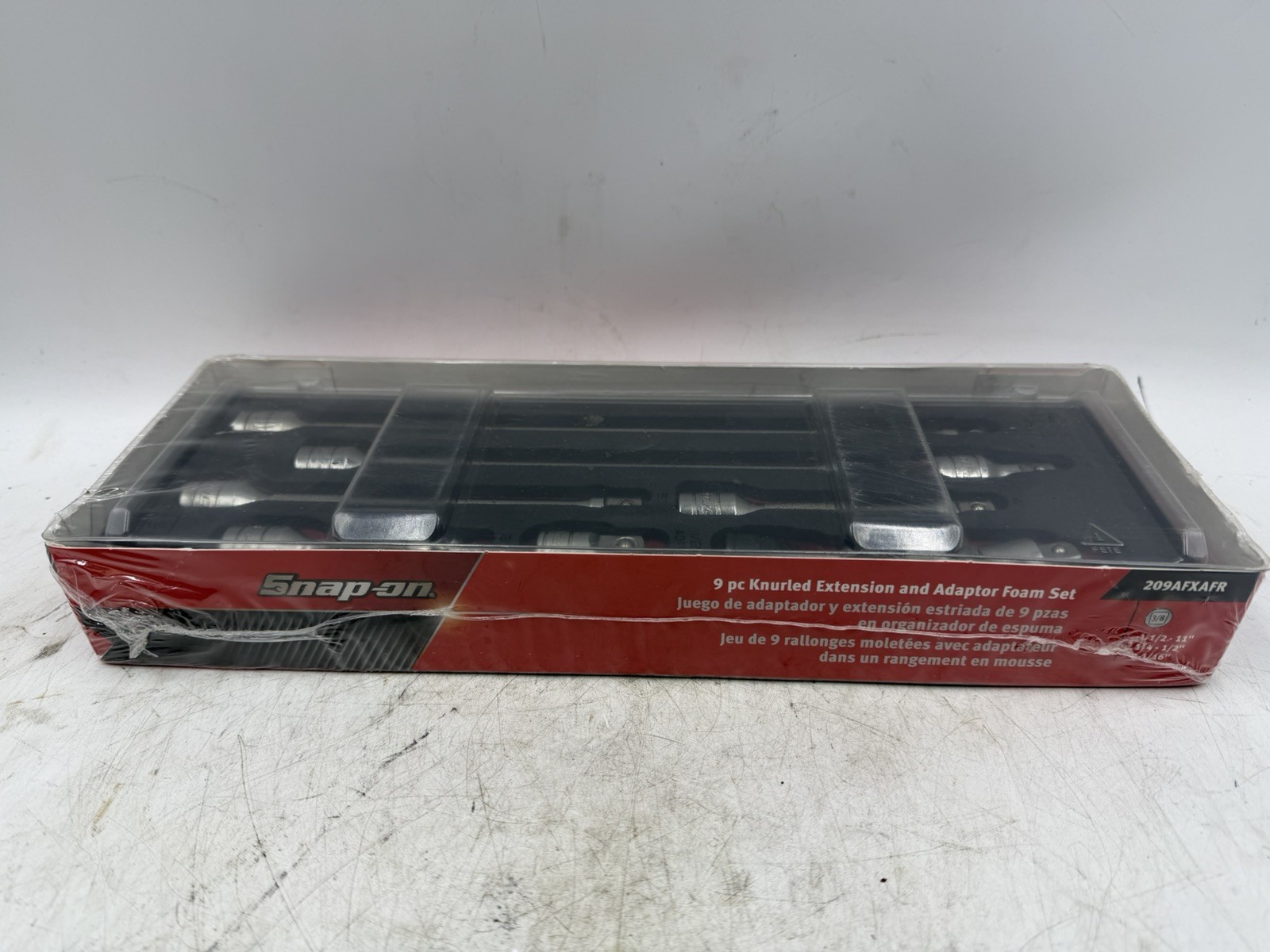 Snap-On Tools NEW RED 9pc 3/8″ Drive Extension & Adaptor Foam Set 209AFXAFR