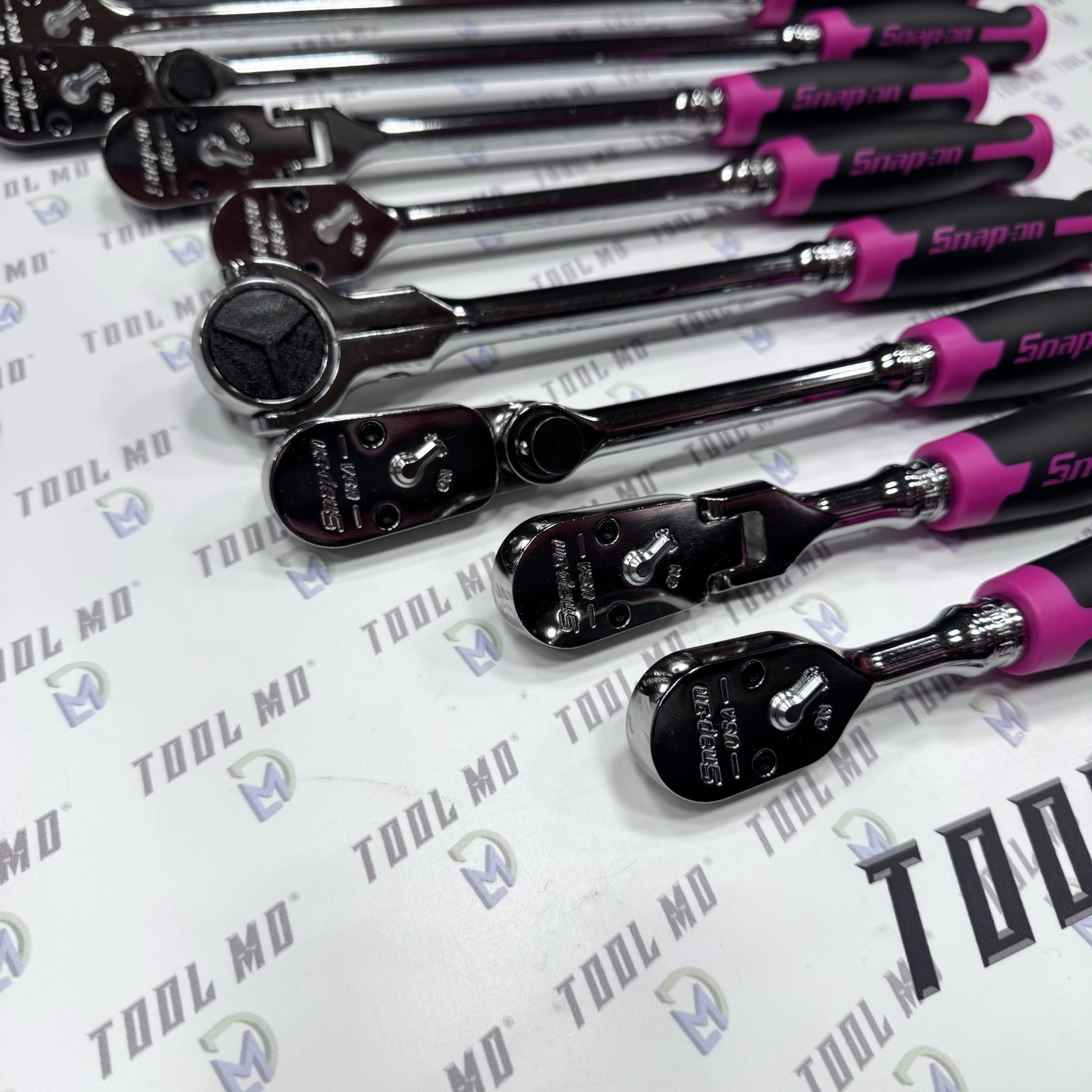 Snap-on Tools USA NEW ELECTRIC PINK 9pc 3/8″ Drive 100 Tooth Cynergy Ratchet Set