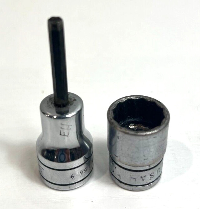 Snap-On FA4.5A 9/64″ SAE Hex Allen Bit & 1/2″ Shallow Point Socket F-161 3/8″