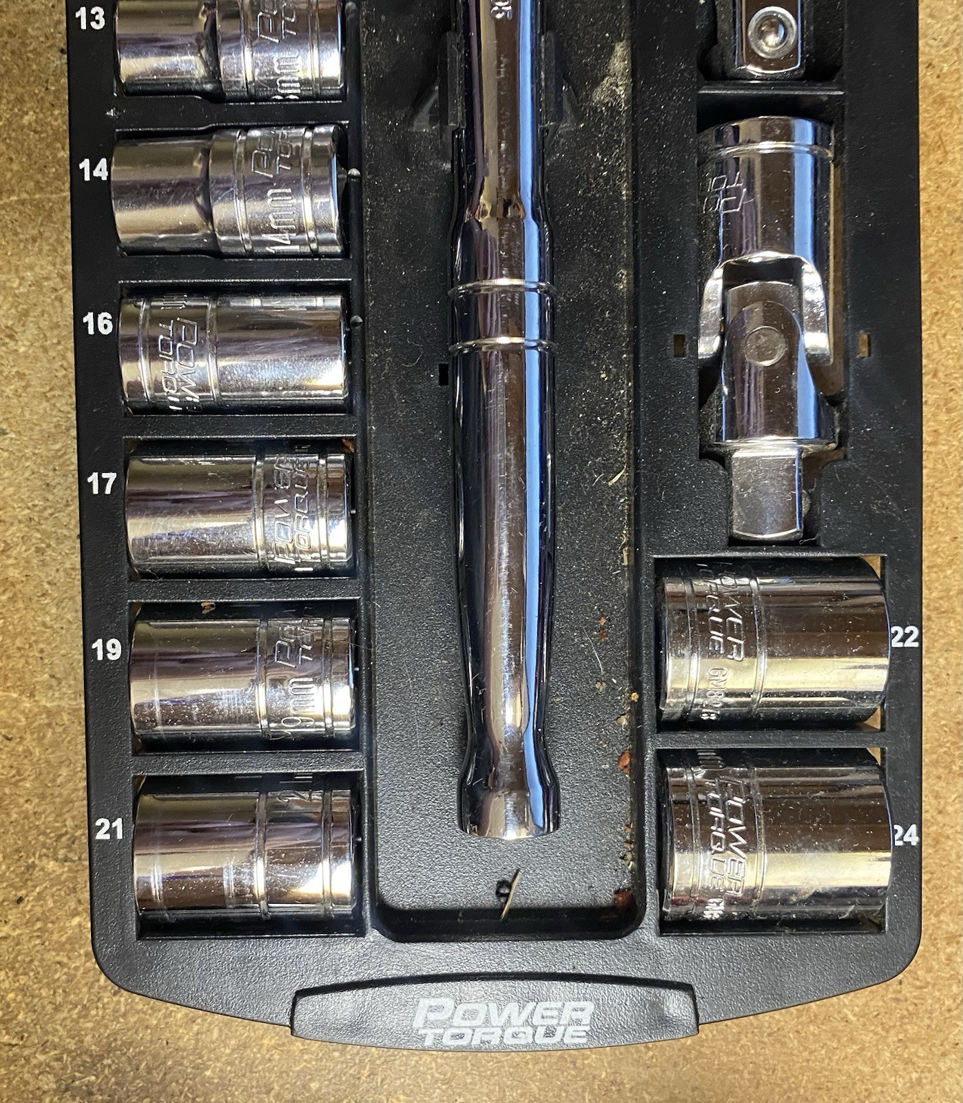 Power Torque rachet and socket set, 15 pc, Metric sockets, 1/2″ Drive Mdl GM4251