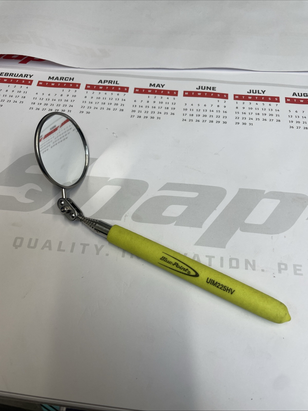 blue point 3ft extending mirror easy carry pocket size adjustable Snapon Yellow