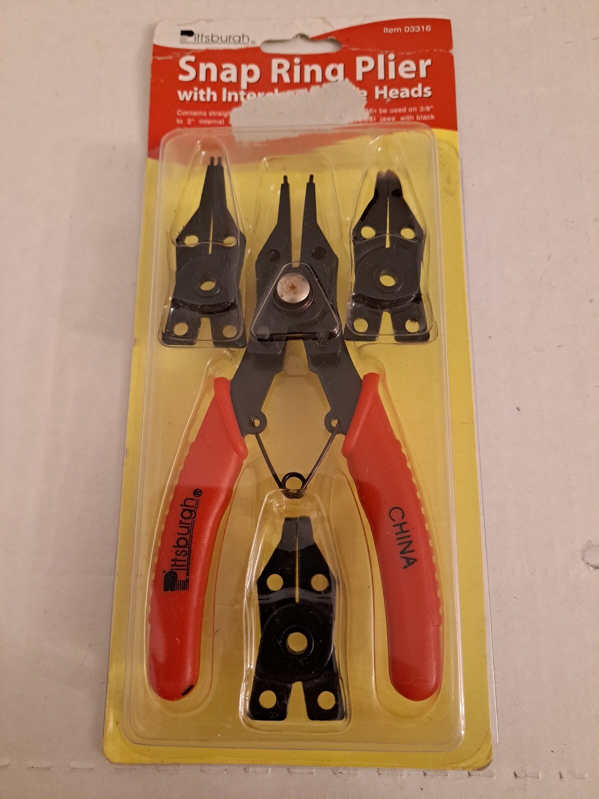 Pittsburg Snap Ring Pliers with Interchangeable Heads New